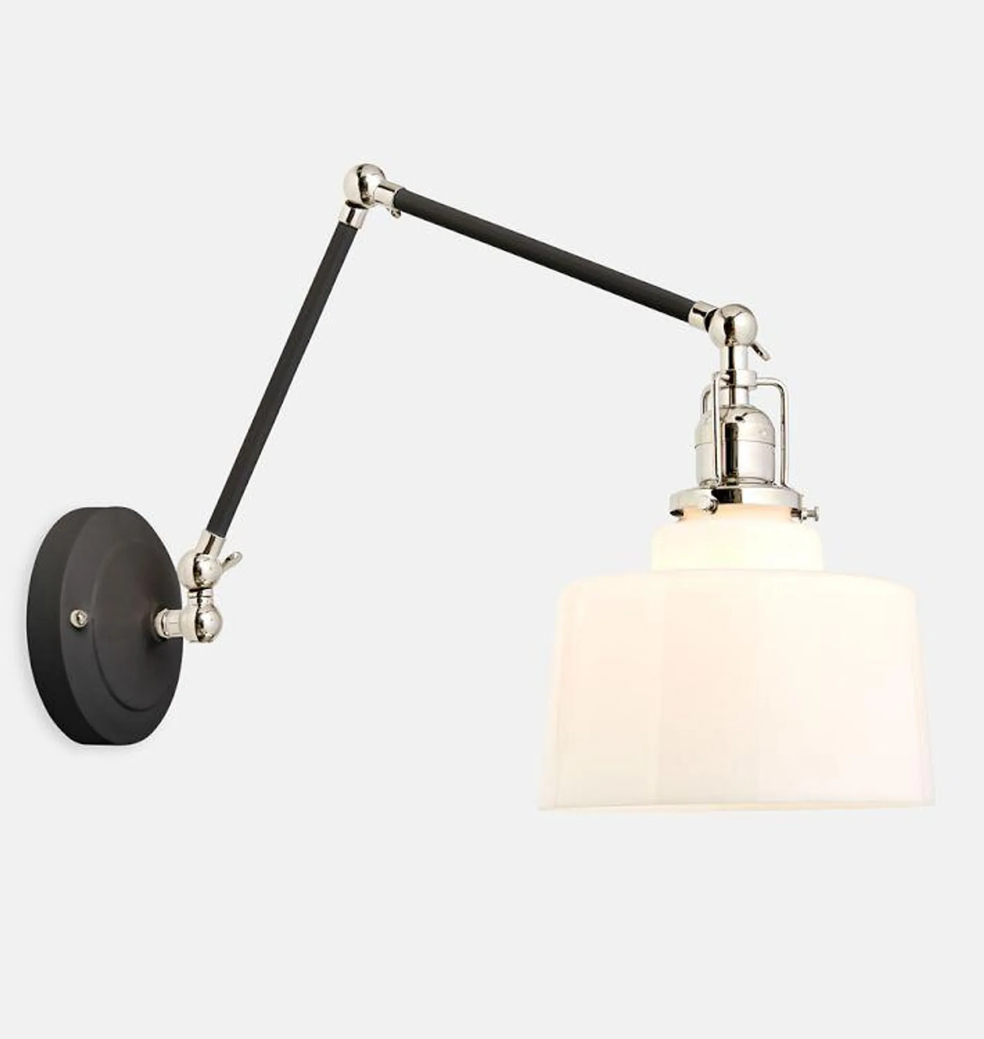 Imbrie Articulating Sconce with Polished Nickel Accents