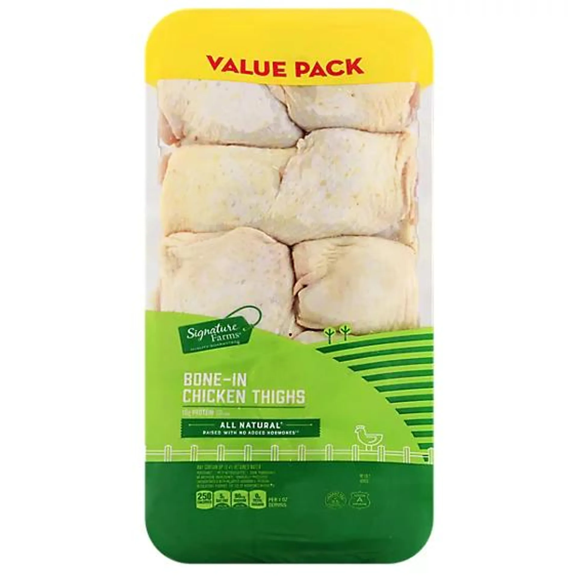 Signature Farms Bone-In Chicken Thigh Value Pack - 4.5 Lb