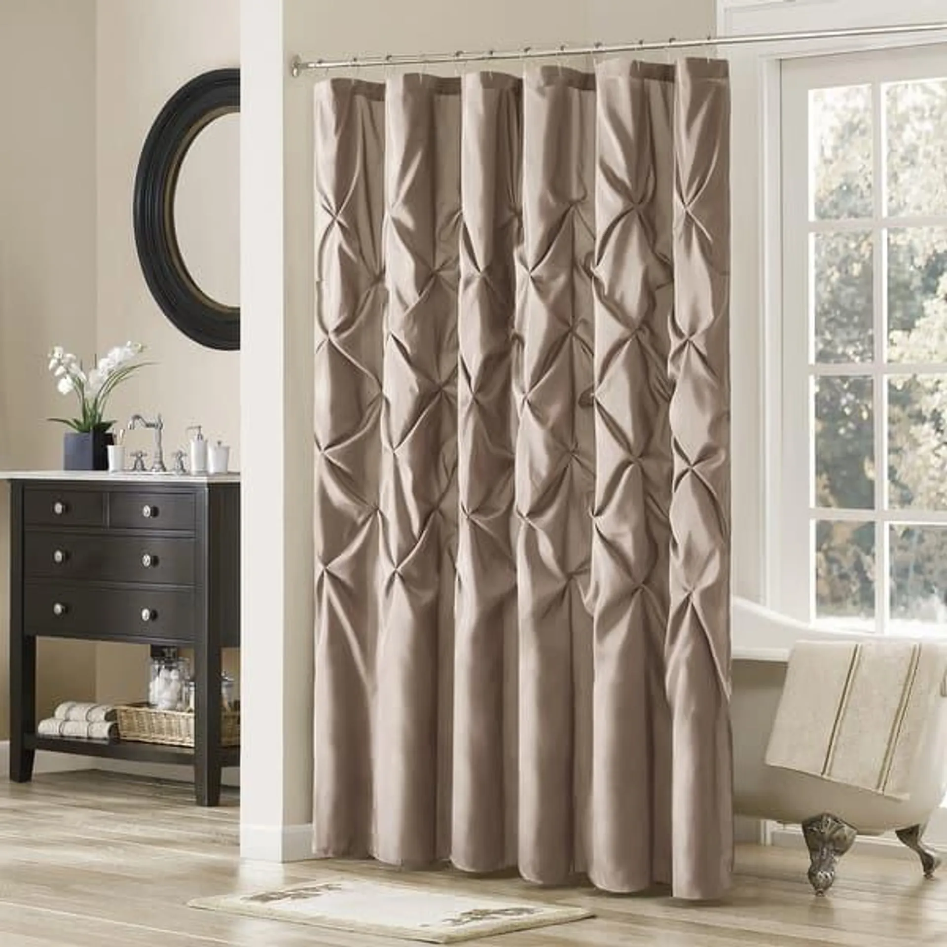 Madison Park Laurel Tufted Semi-Sheer Shower Curtain