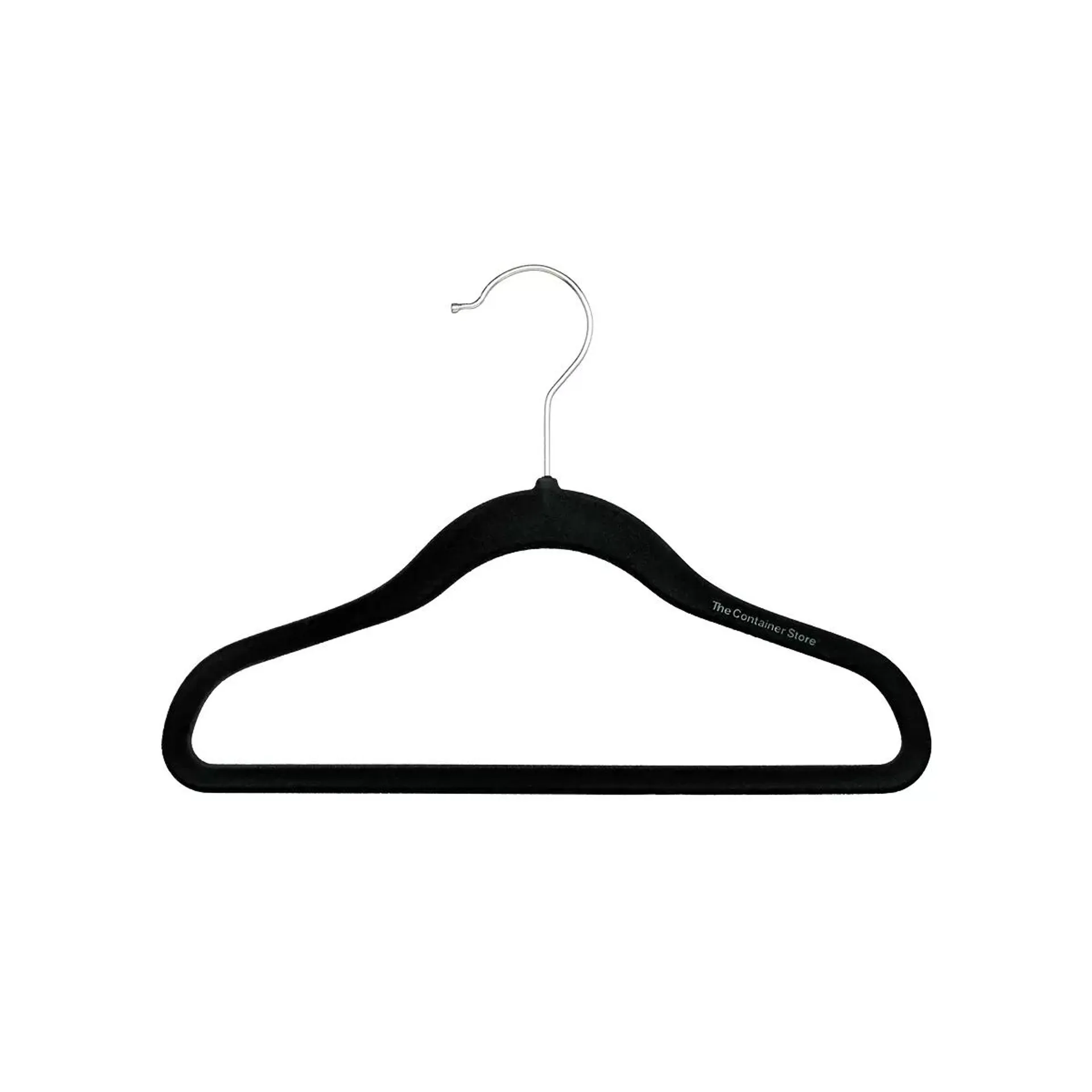 The Container Store Black Kid's Premium Non-Slip Velvet Hangers