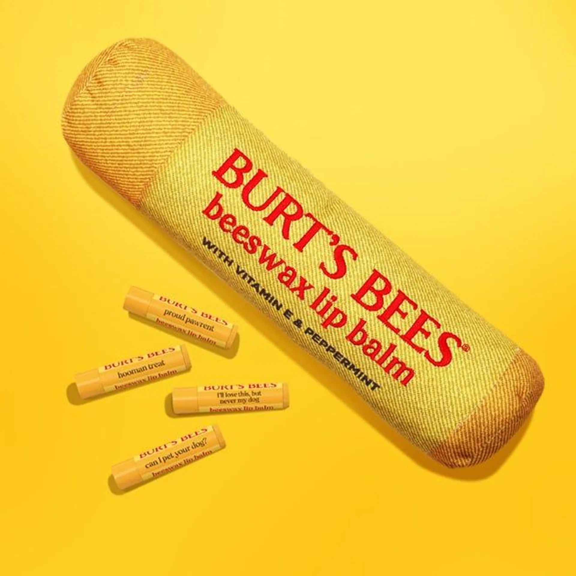 Burt’s Balm Dog Toy & Pawrent Balm 4-Pack Set