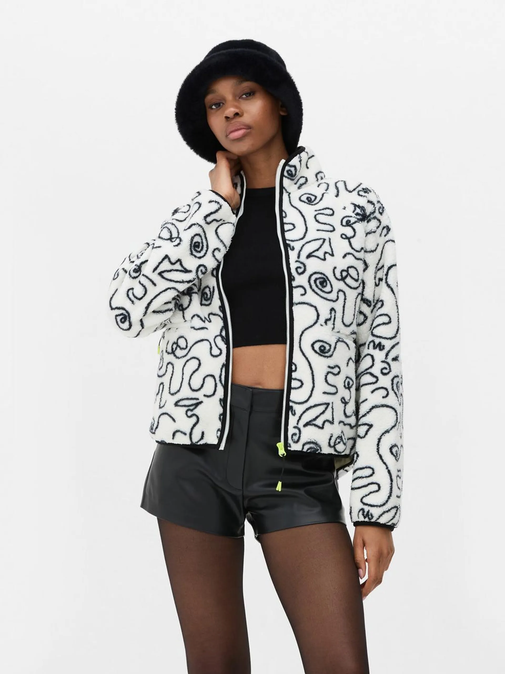 Animal Print Fleece Jacket