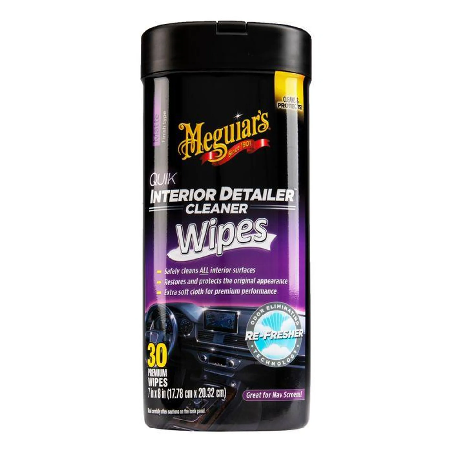 Meguiar's Quick Interior Detailer Cleaner Wipes 25 Count