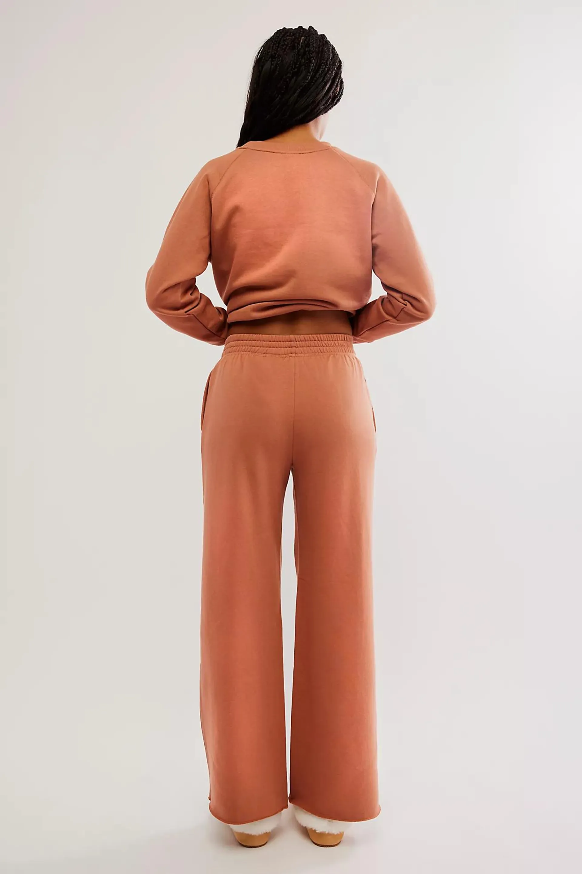 Recycled Fleece Wide-Leg Pants