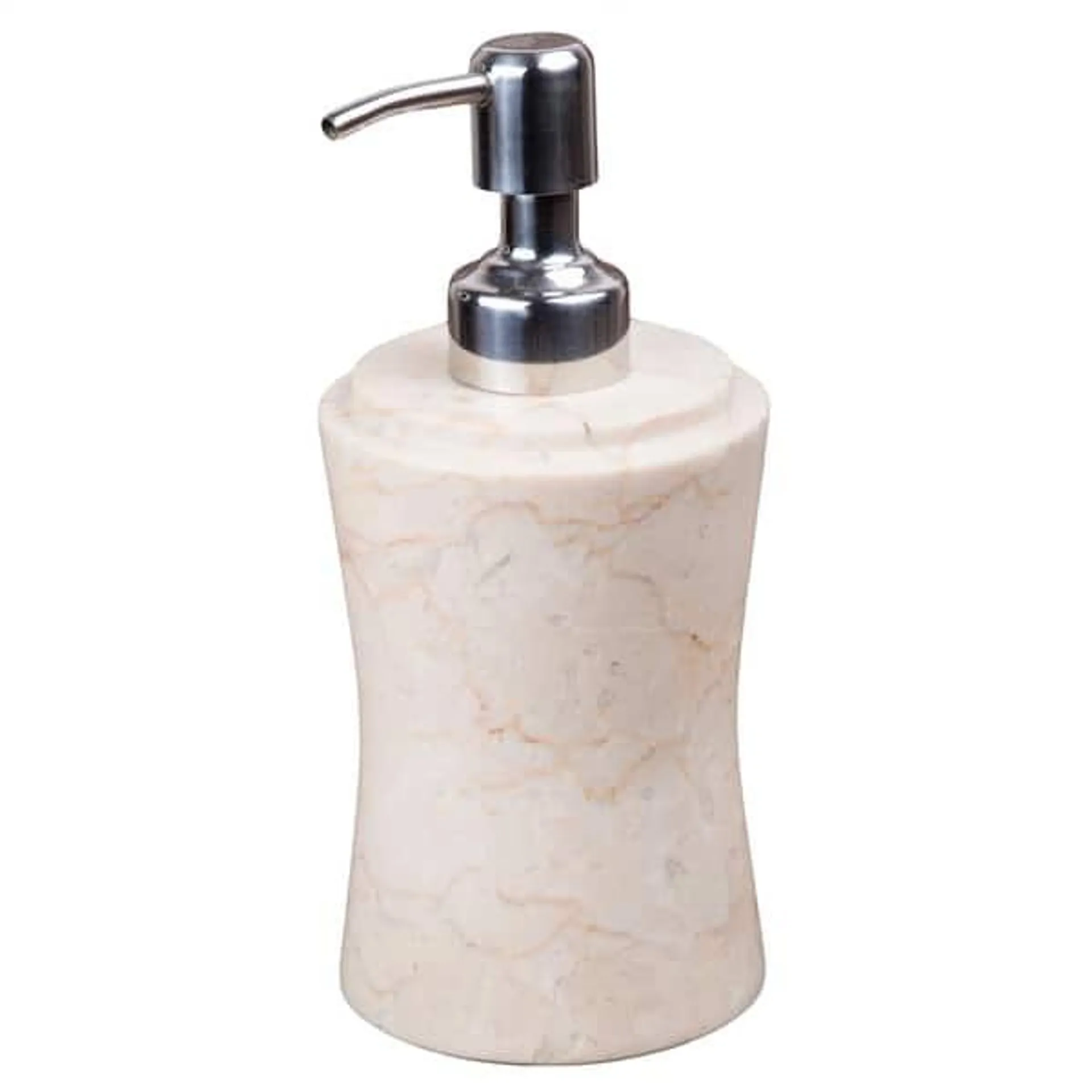 Creative Home Fenway Collection Champagne Marble Liquid Soap Dispenser, Lotion Dispenser - Beige