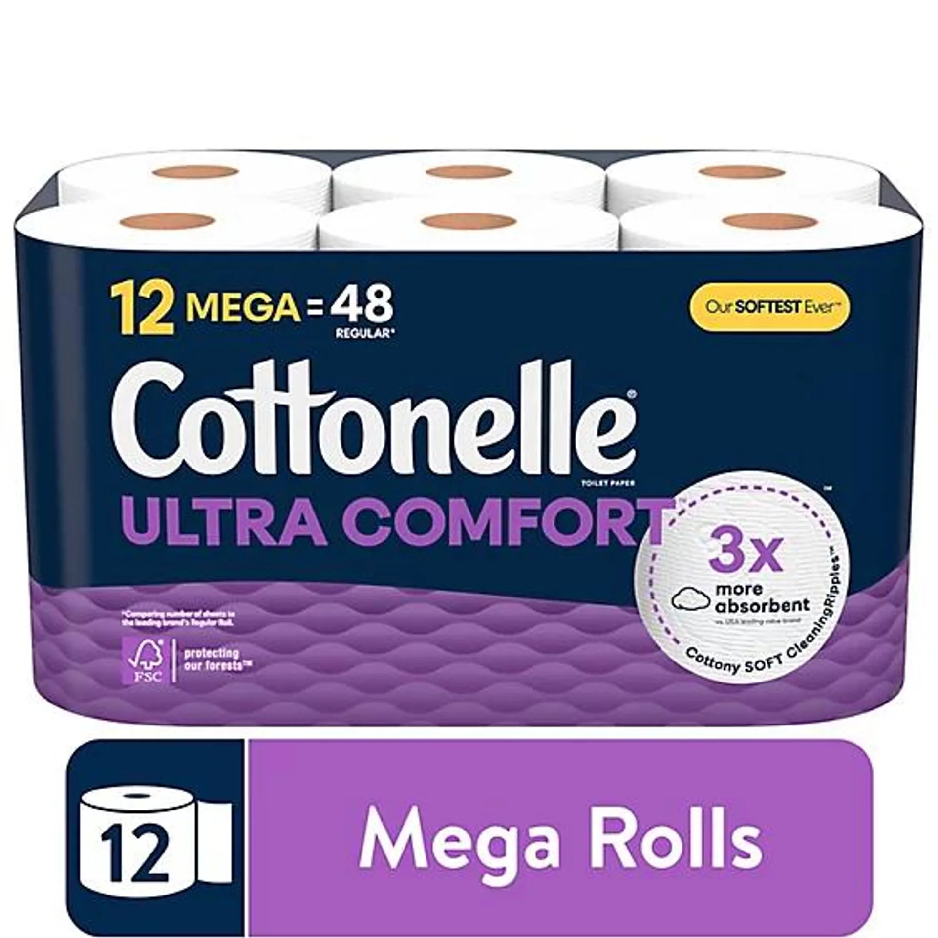 Cottonelle Ultra Comfort Mega Toilet Paper 12 Rolls - 244 Each