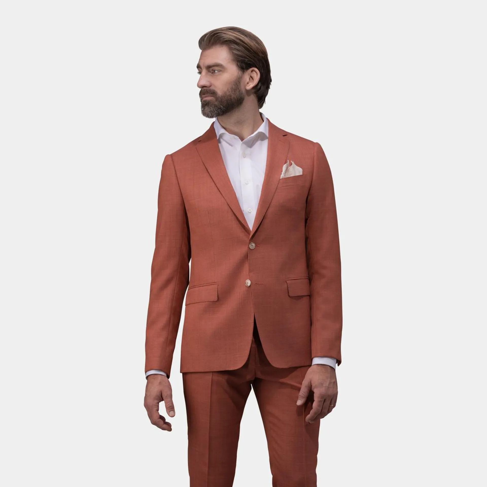 Burnt orange two-piece suit