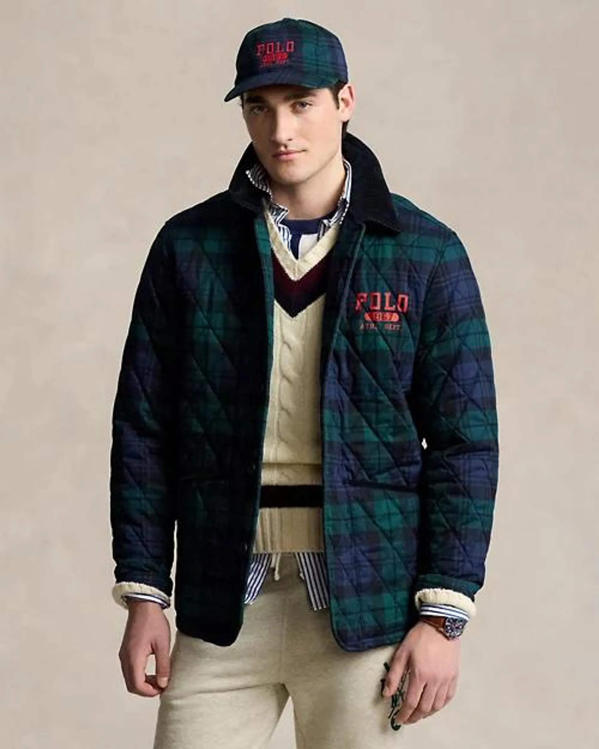 Logo Plaid Barn Coat