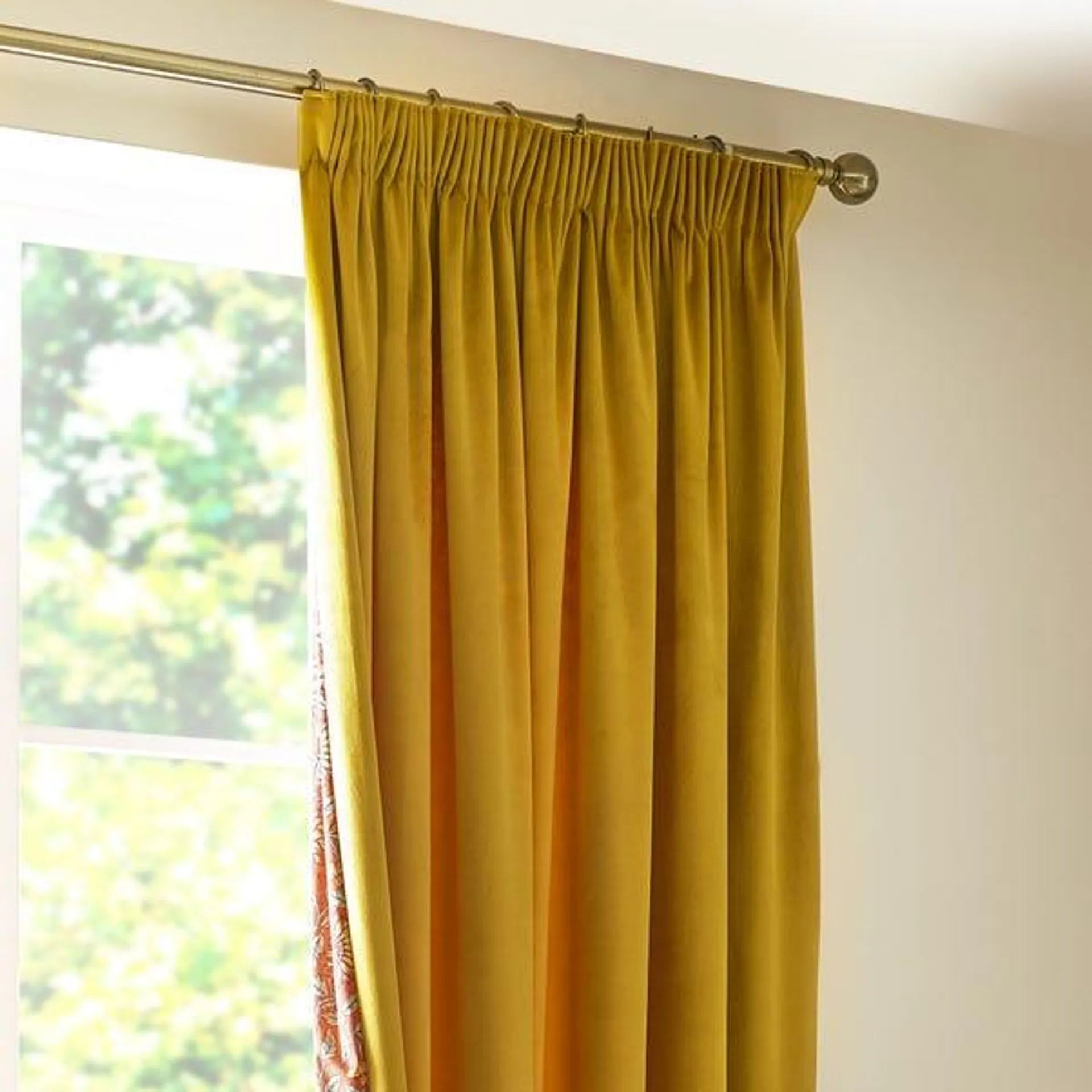 Portobella Cranbrook Floral Lining Pencil Pleat Curtains