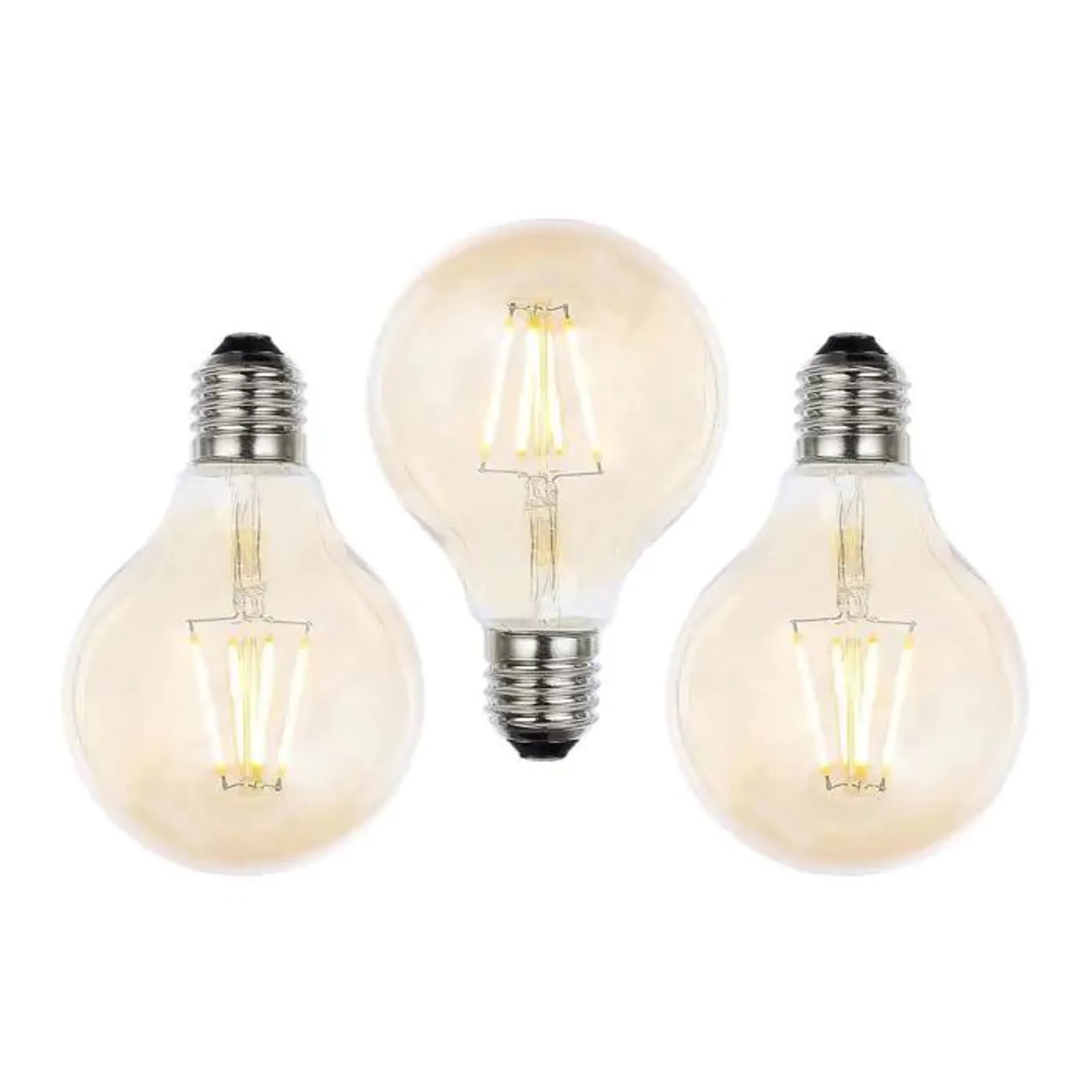 3 Pack of 4W LED ES E27 Vintage Filament Globe Bulb, Tinted