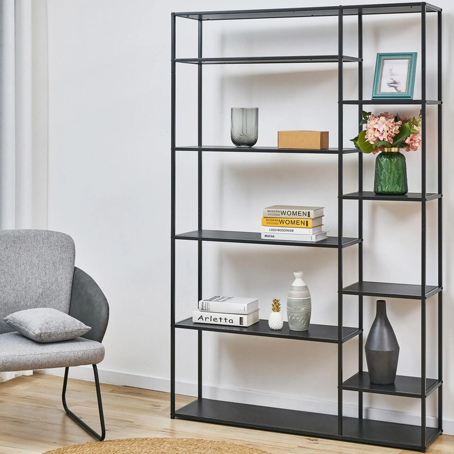 Black Shelving Unit