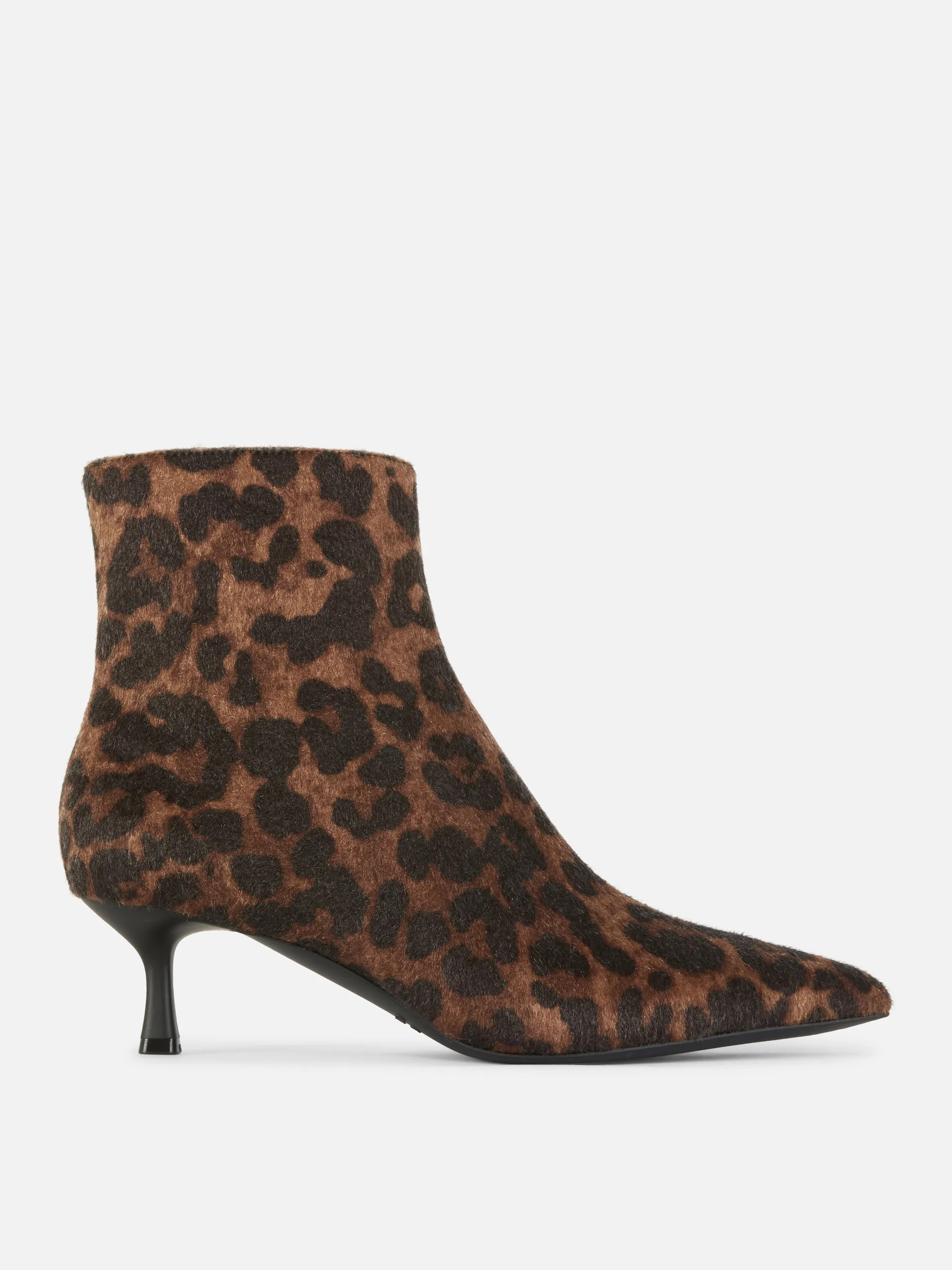 Leopard Print Kitten Heel Boots