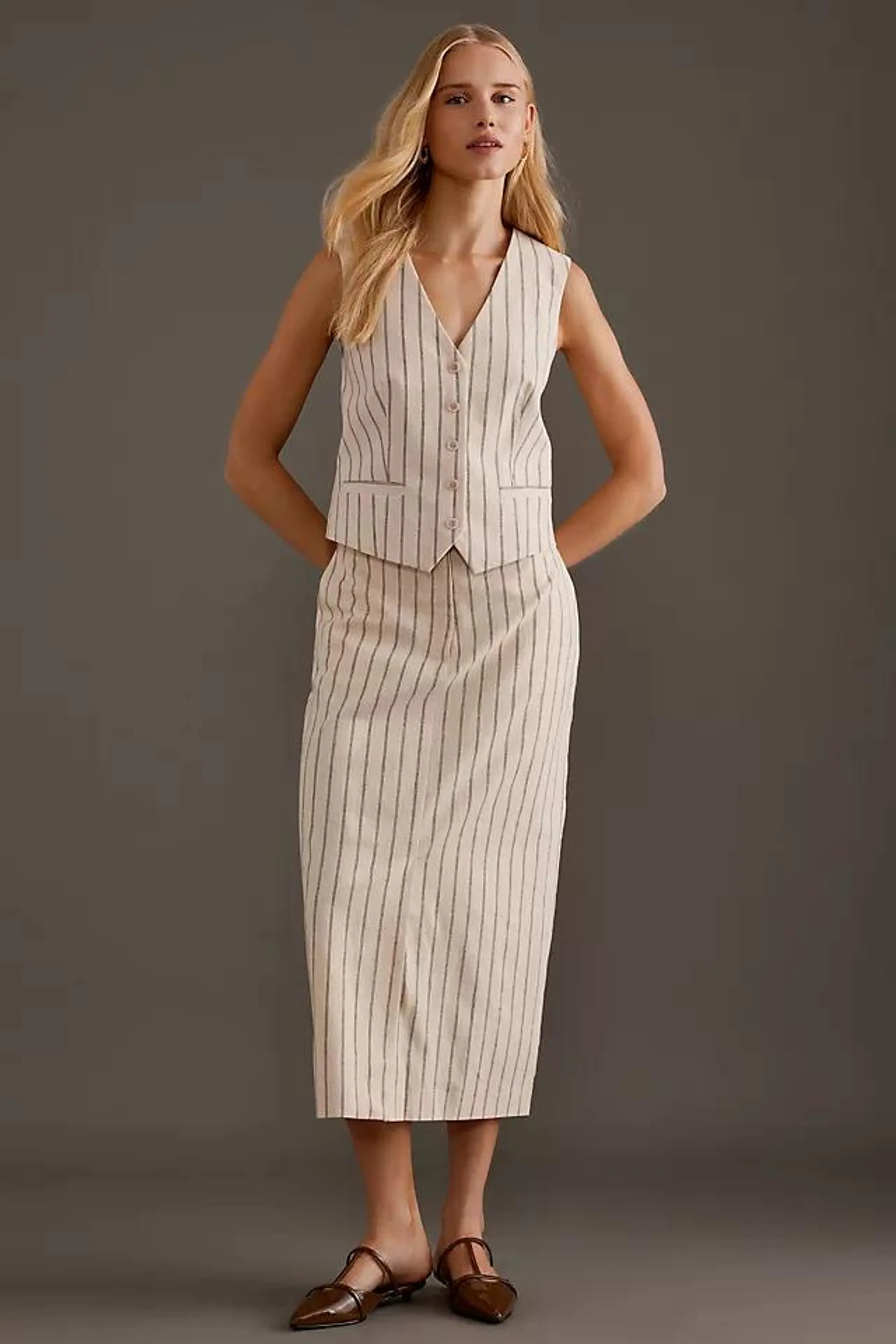 Selected Femme Tania-Hilda Pinstripe Waistcoat