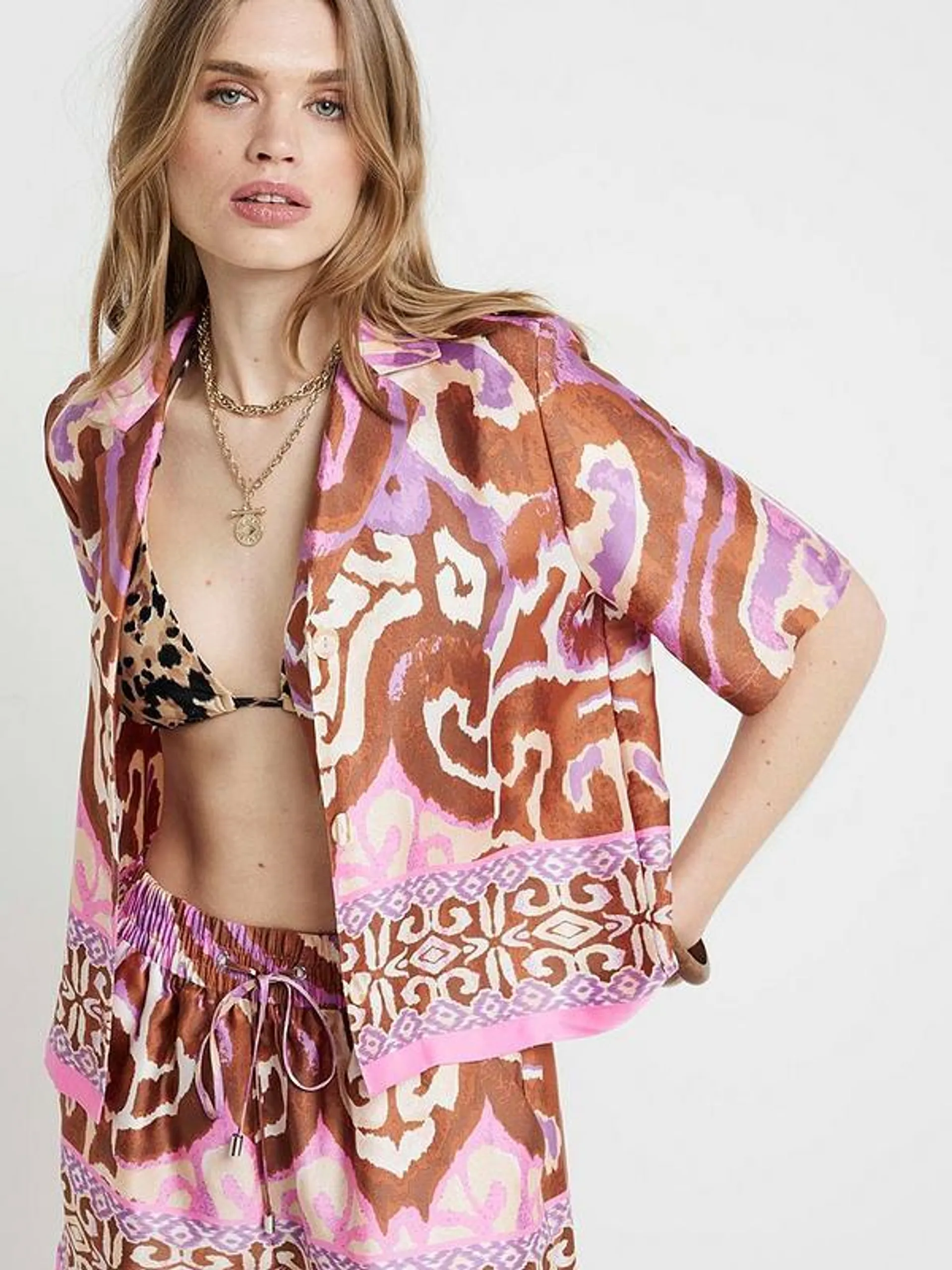 Print Resort Shirt - Medium Purple