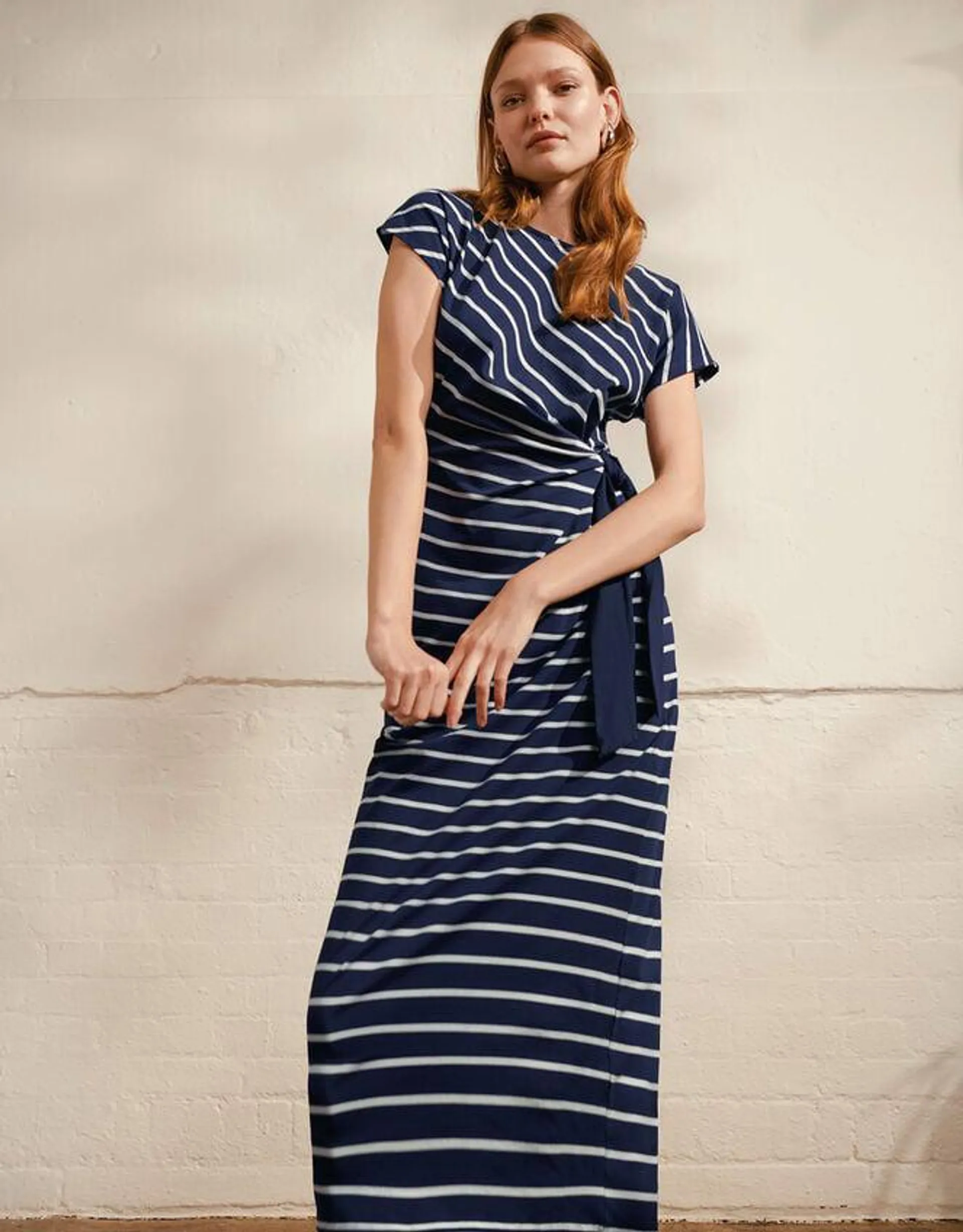 Sanya Stripe Tie Dress Blue