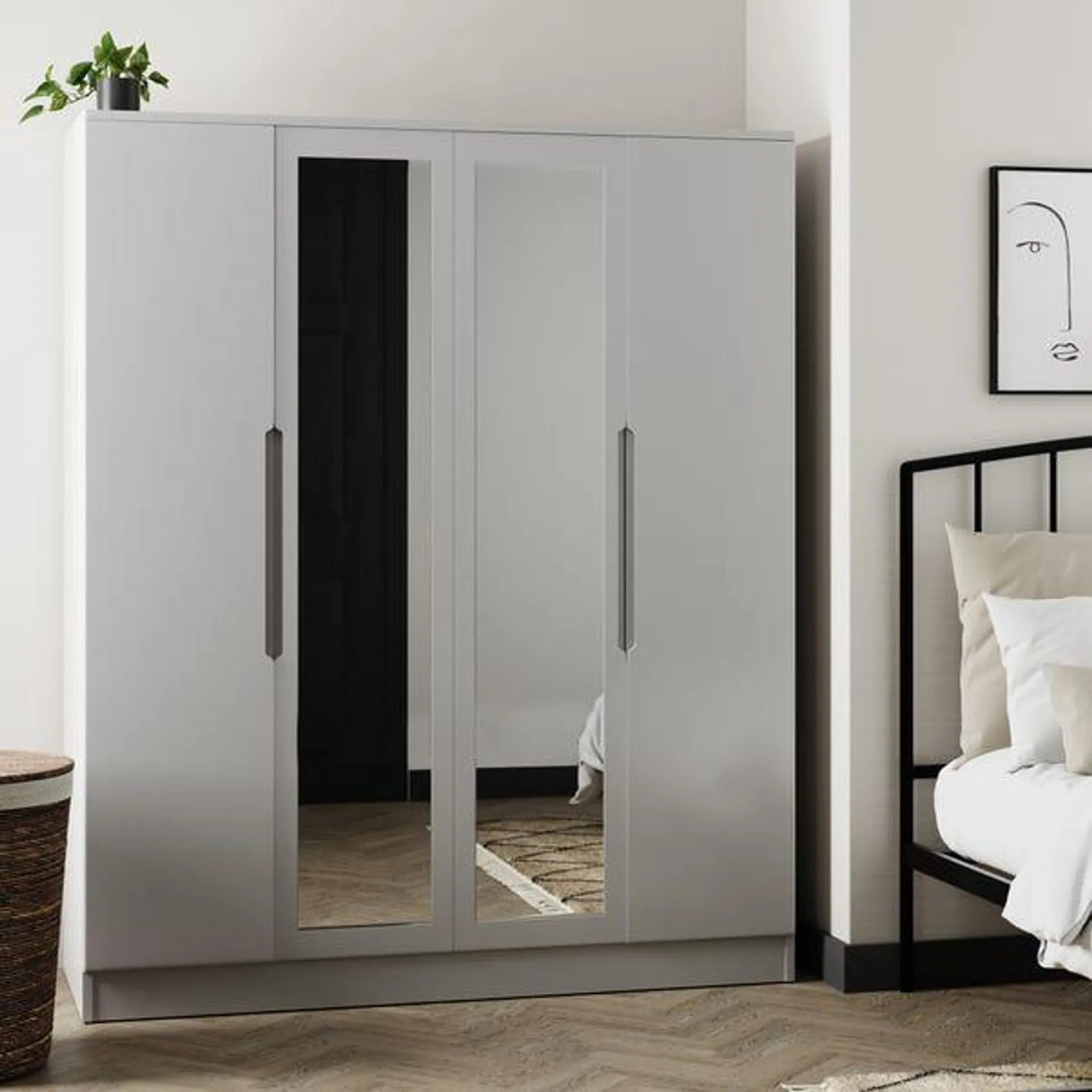 Larson Extra Large 4 Door Wardrobe