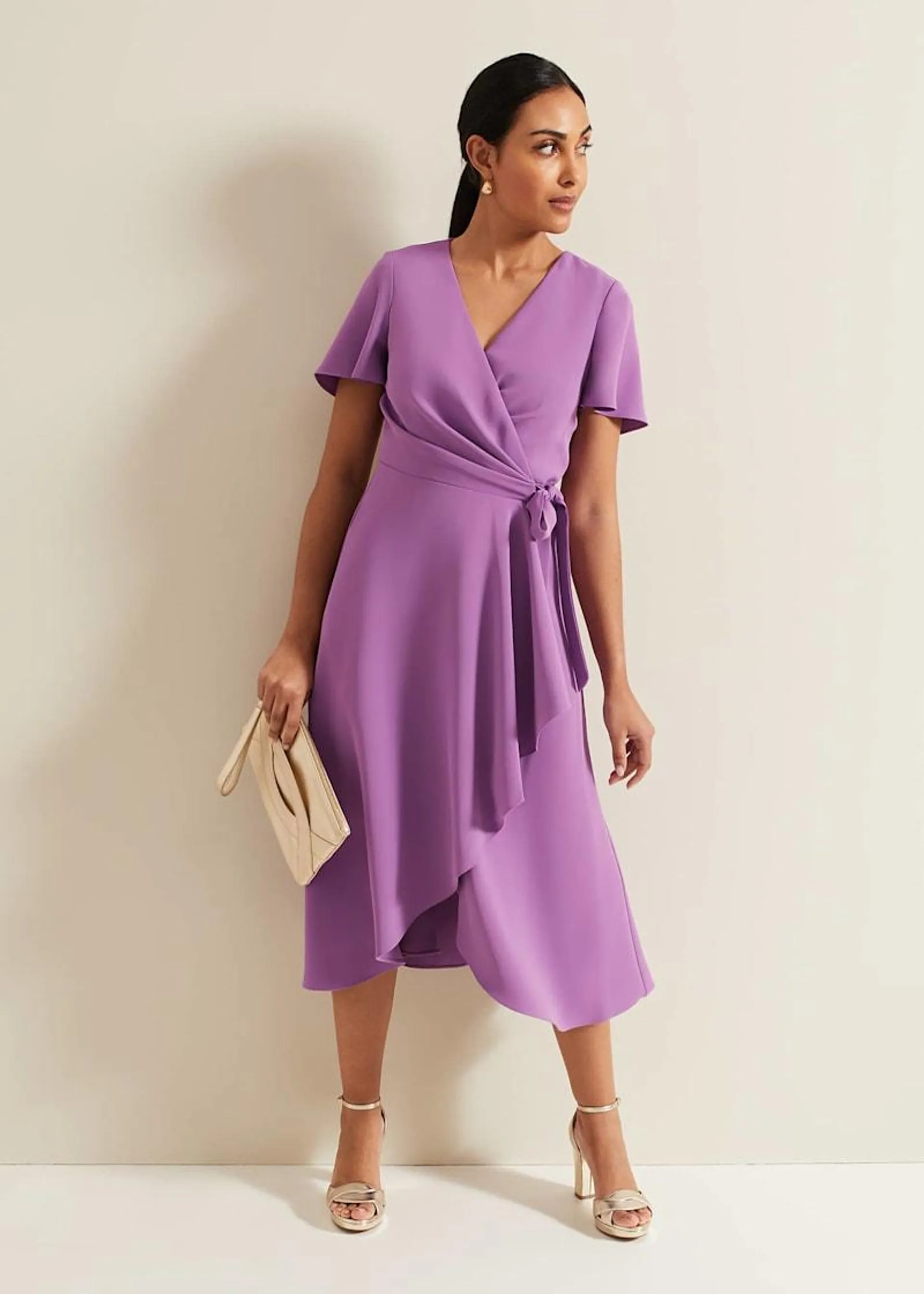 Petite Julissa Frill Wrap Dress