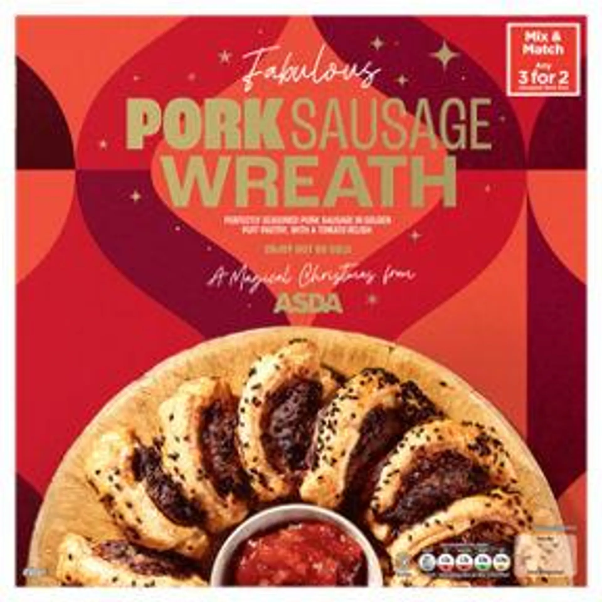 ASDA Fabulous Pork Sausage Wreath 490g