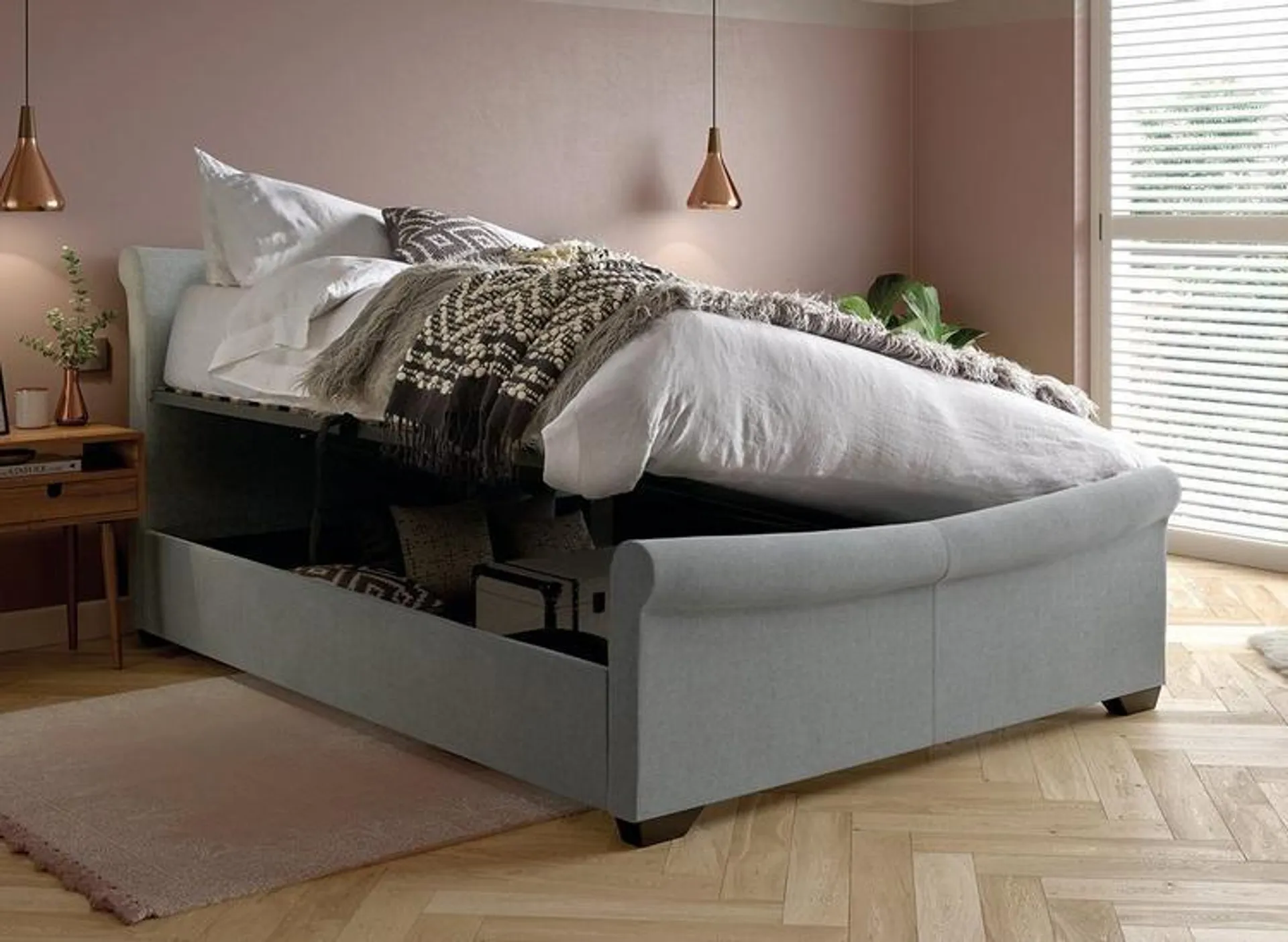 William Upholstered Ottoman Bed Frame