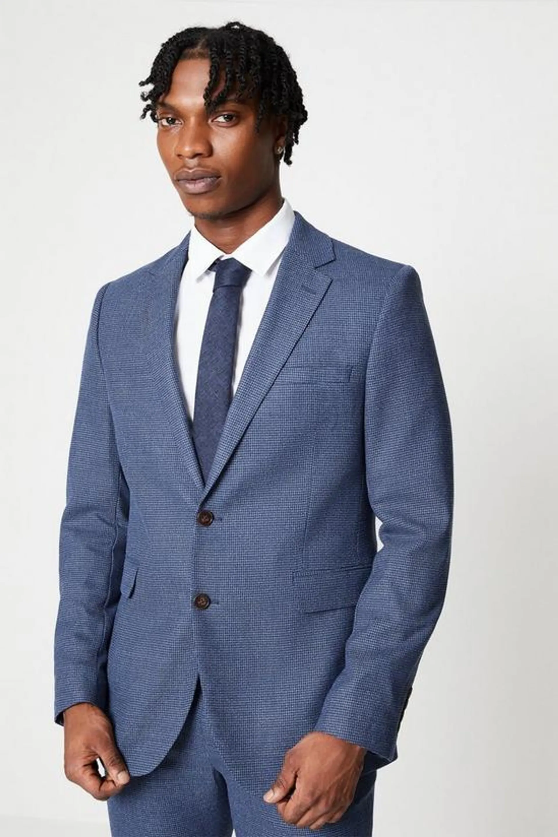 Blue Puppytooth Suit Jacket