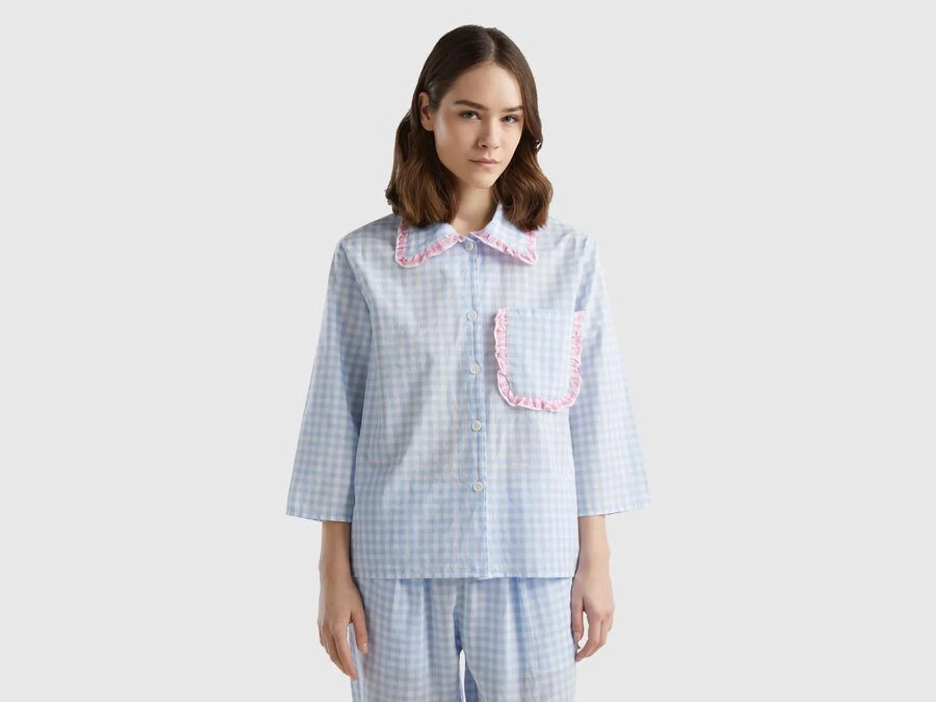 Vichy check pattern pyjama jacket