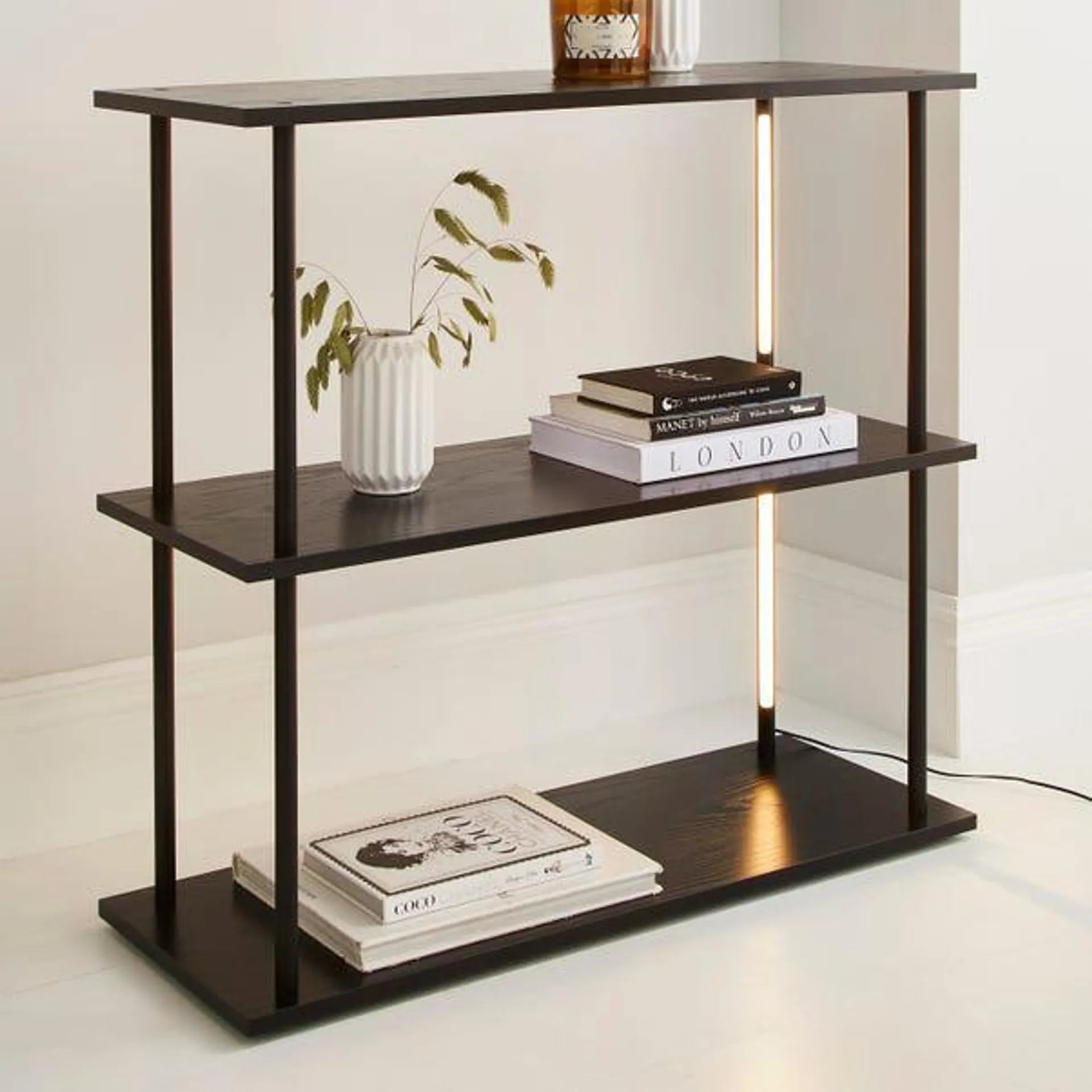 Cole Console Table with LED Light Black