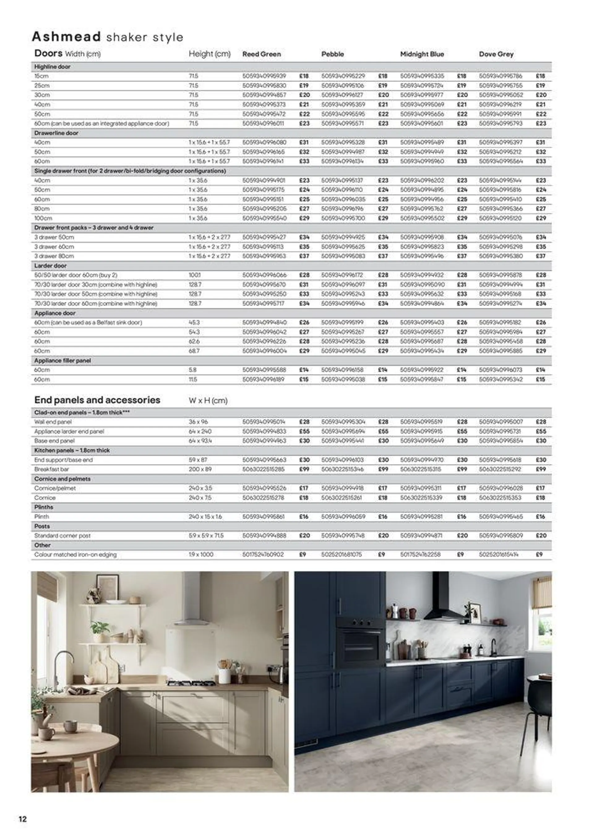 Kitchens Product & Cabinetry Price List from 20 August to 31 December 2024 - Catalogue Page 12