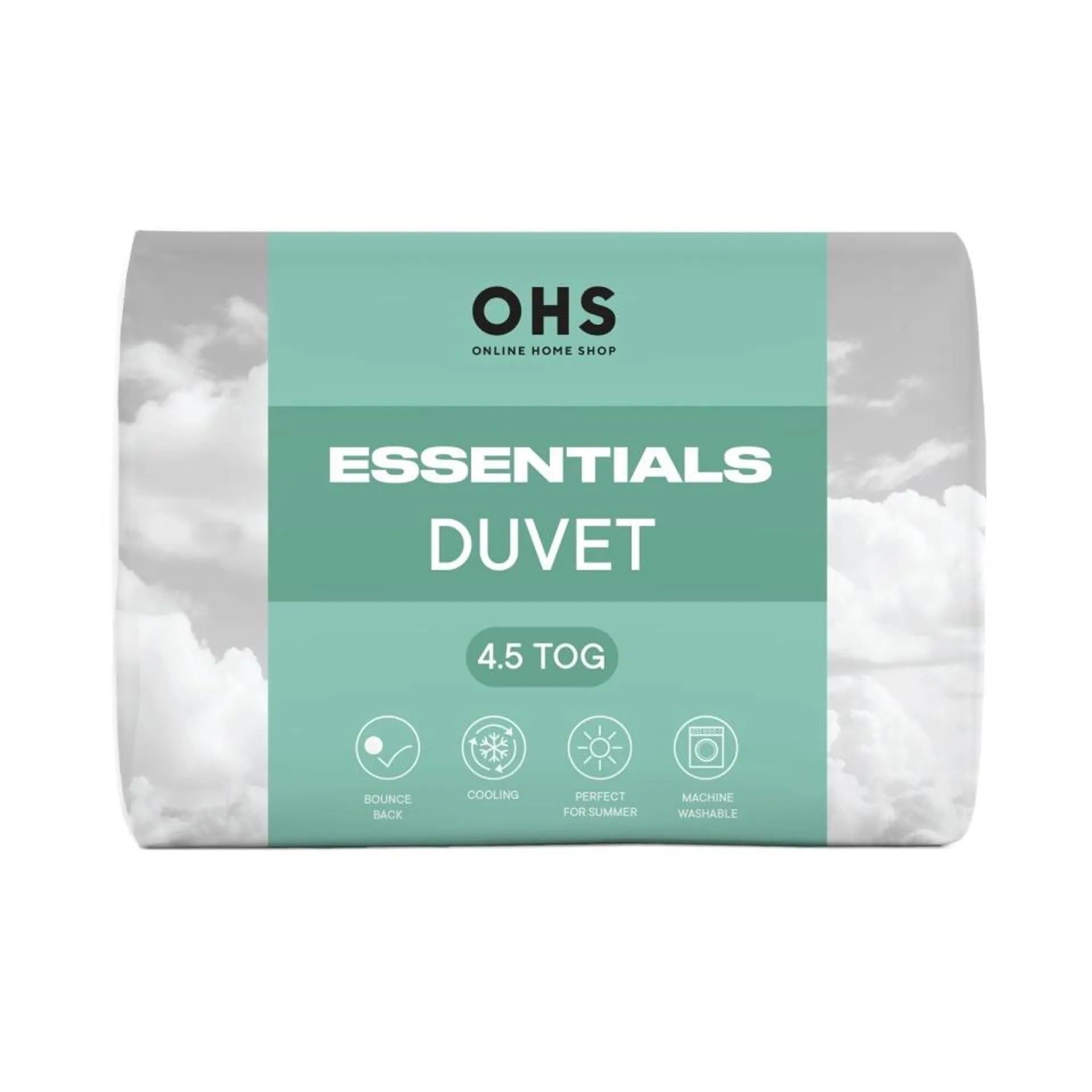 Brentfords Summer Lightweight Anti-Allergy Breathable 4.5 Tog Quilt Duvet, Double - White