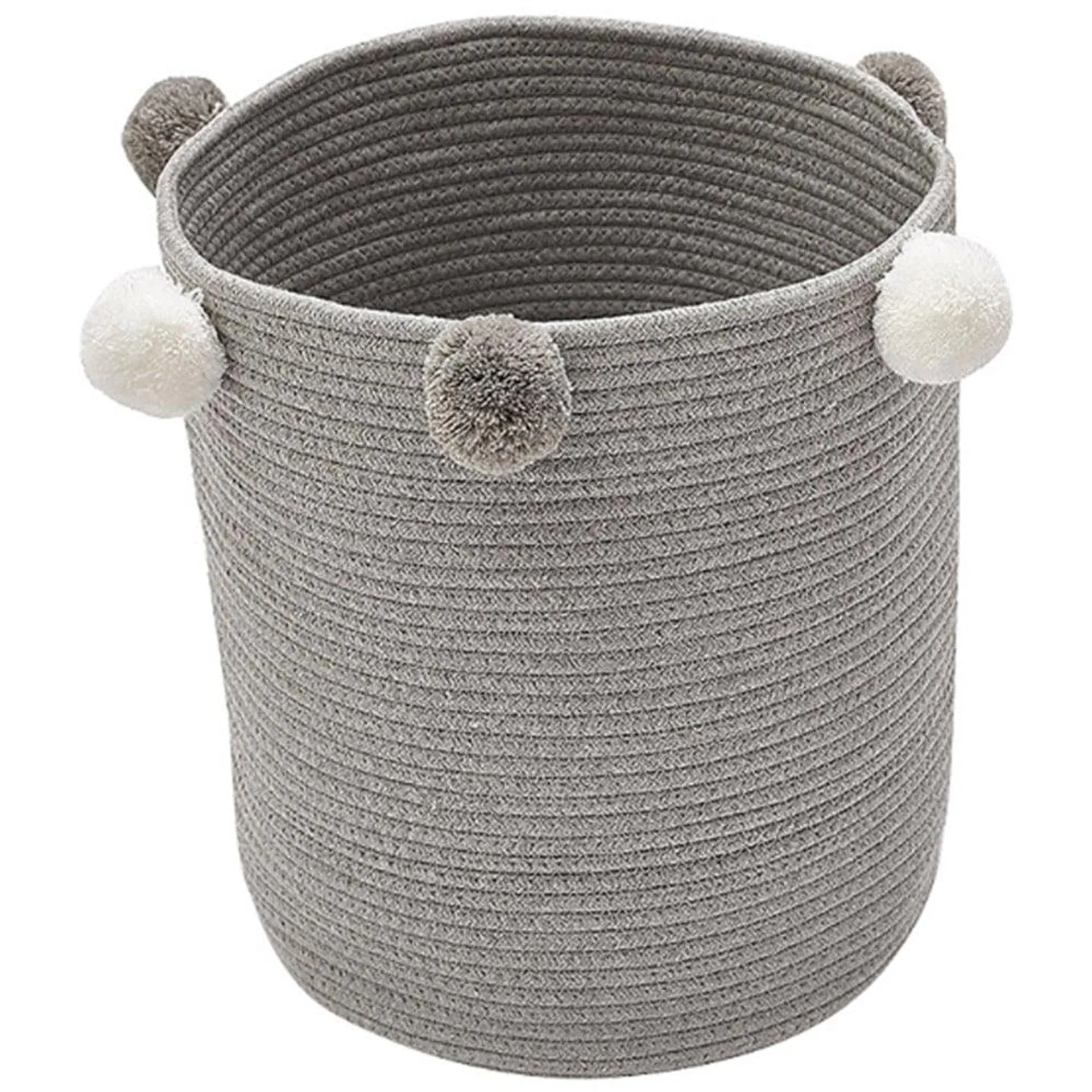 Living And Home WH0702 Grey Cotton Fabric Laundry Basket