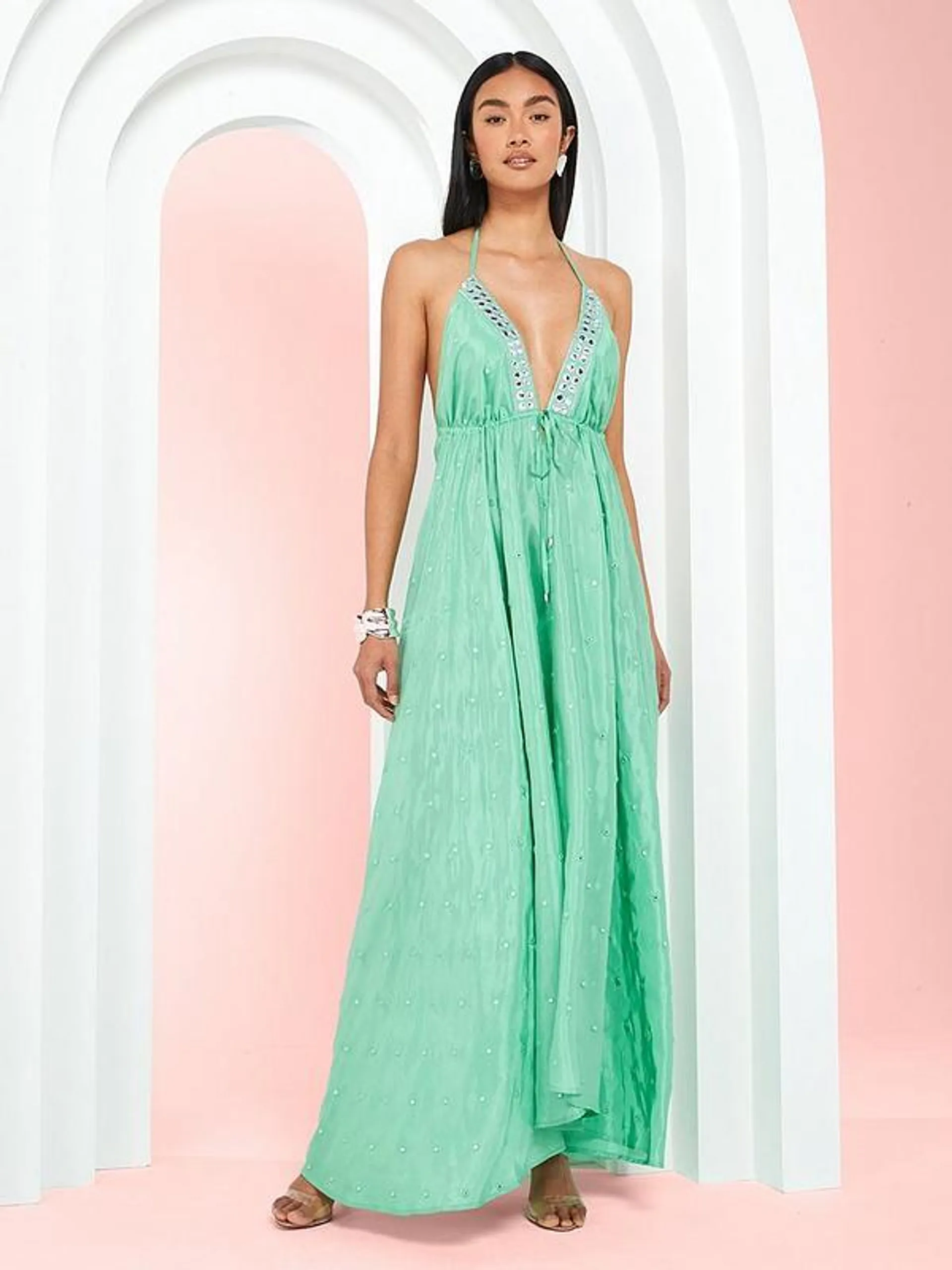 Hanky Hem Maxi Dress - Light Green