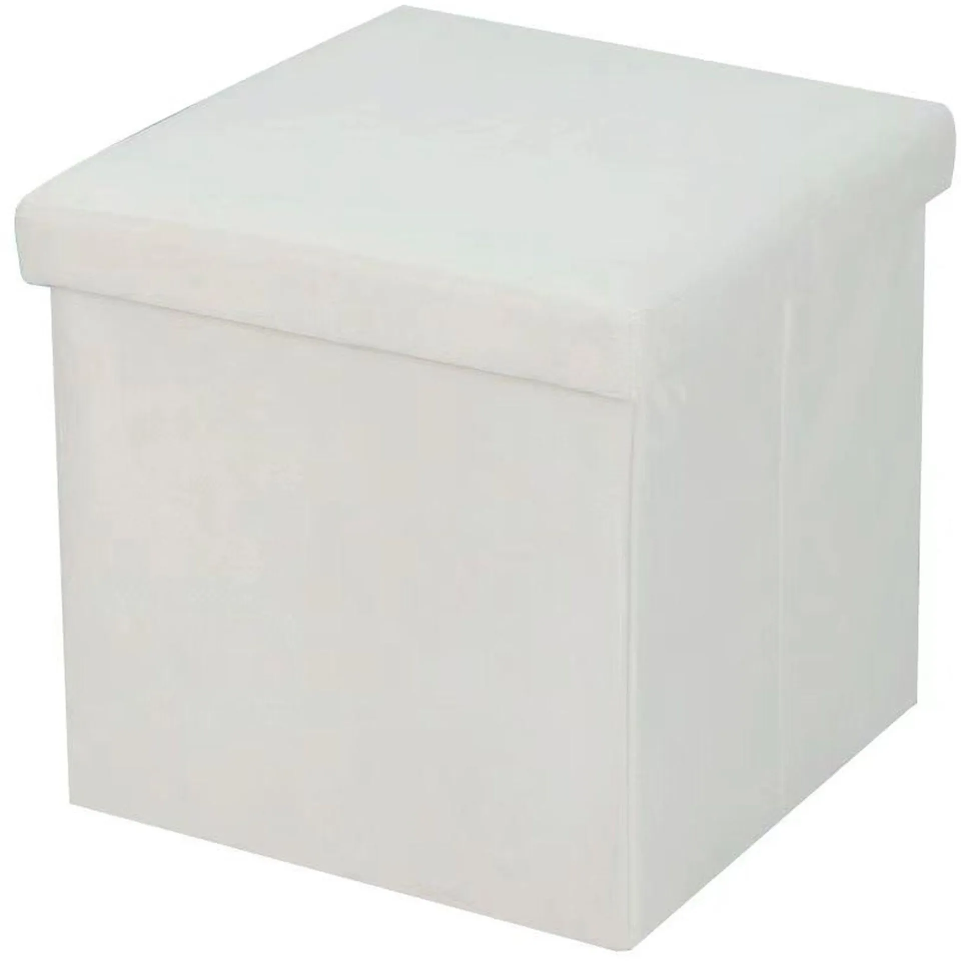 Cream Seville Crushed Velvet Cube Ottoman Storage Box