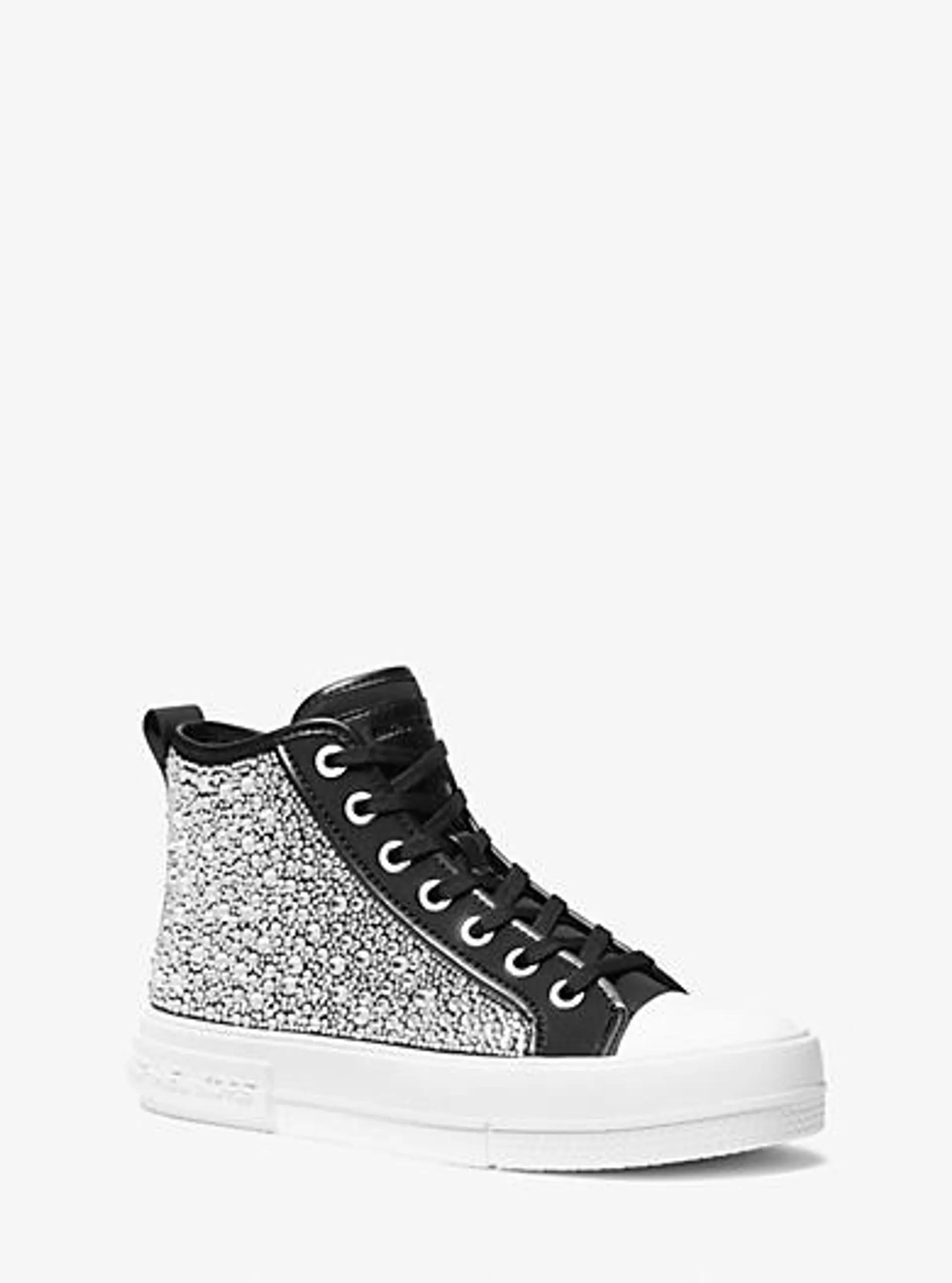 Evy Embellished Scuba High-Top Sneaker