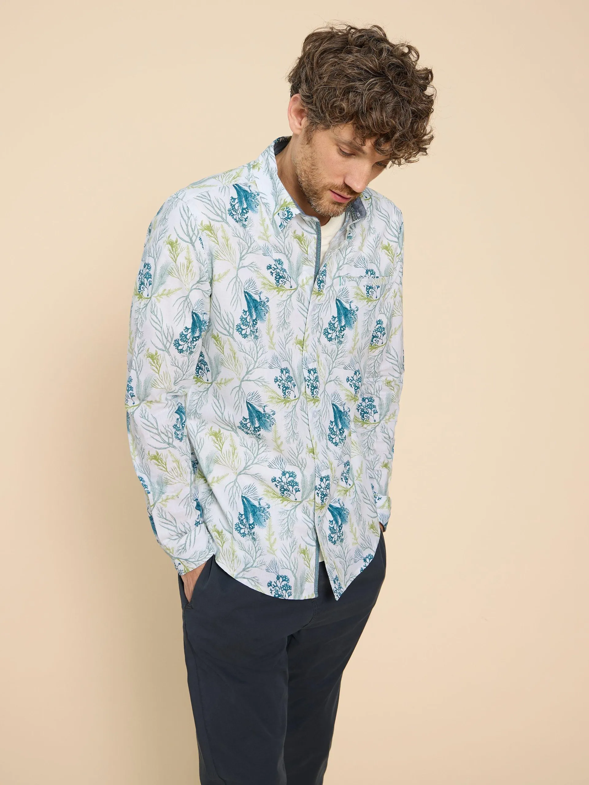 Crab Printed Shirt in WHITE PRINT