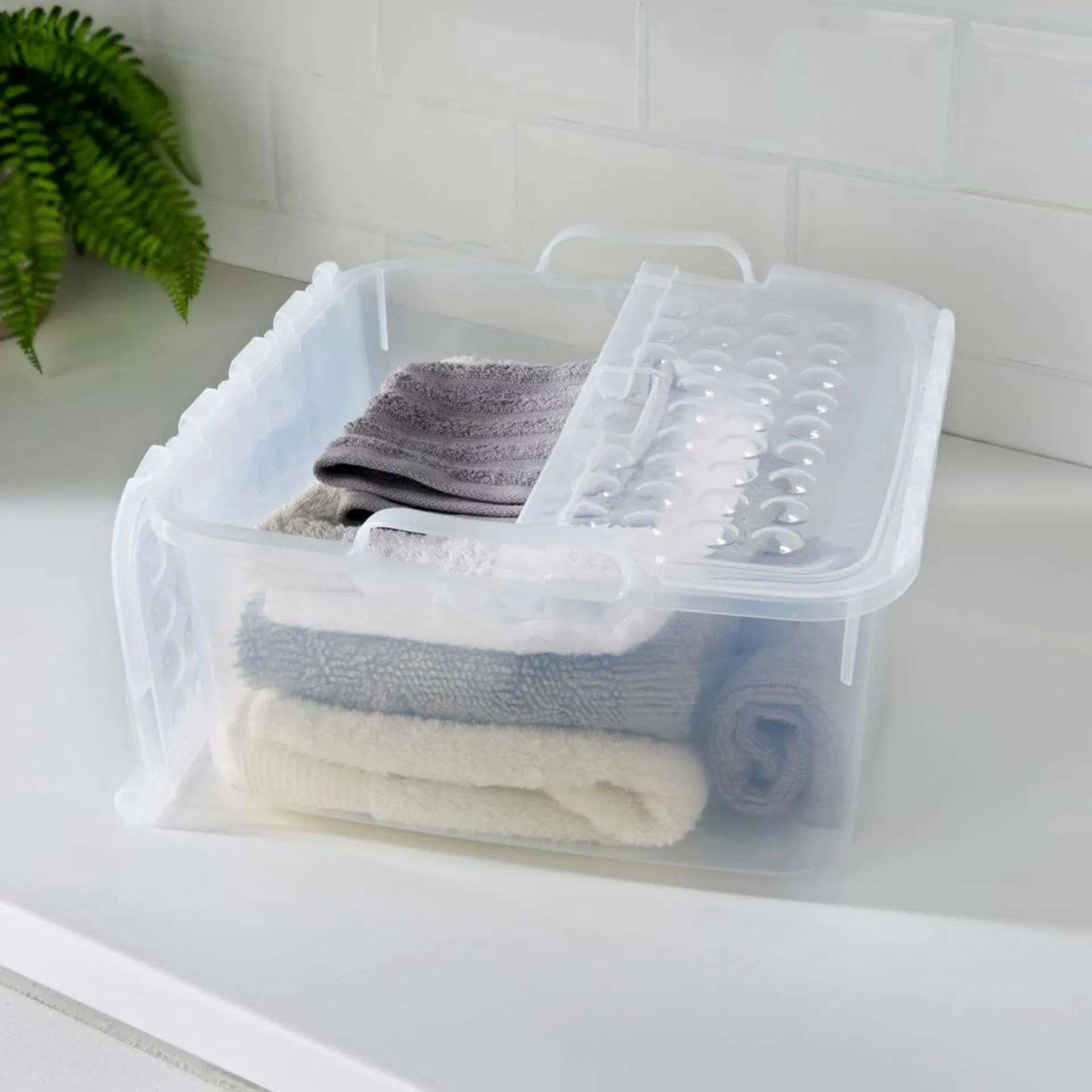 Hinge Lid Storage Box 13L - Clear