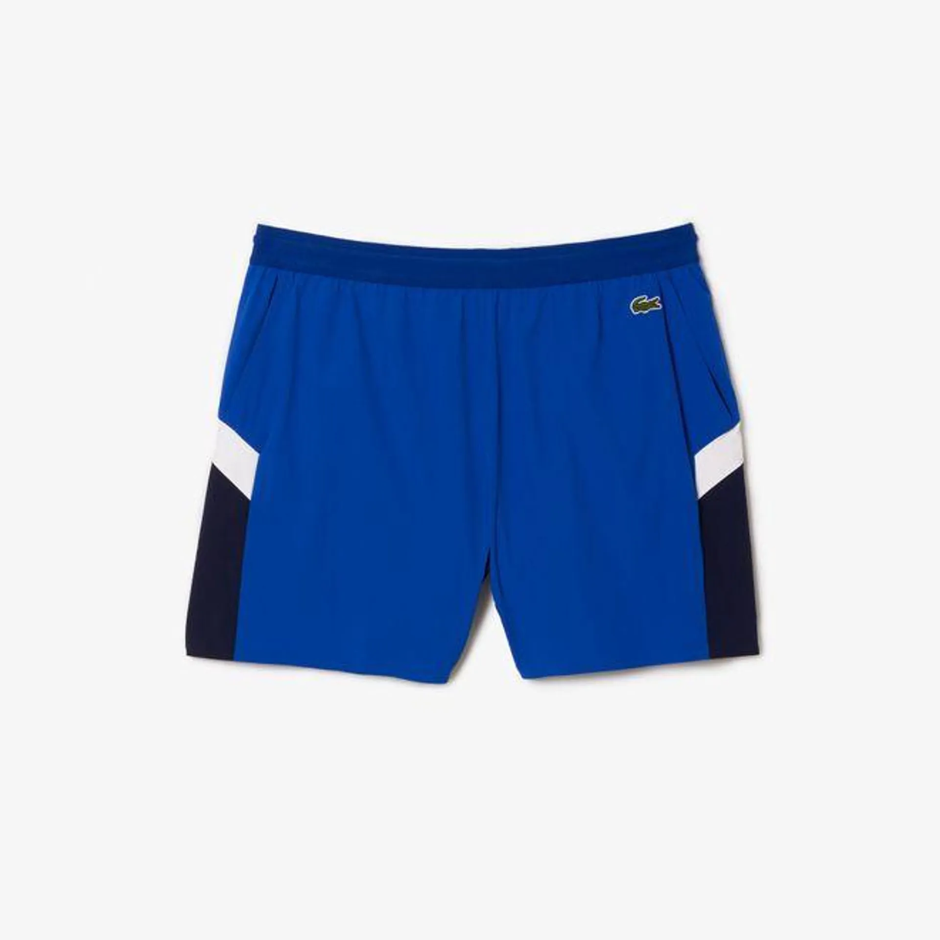 Lacoste Recycled Polyamide Colourblock Swimming Trunks in Blue