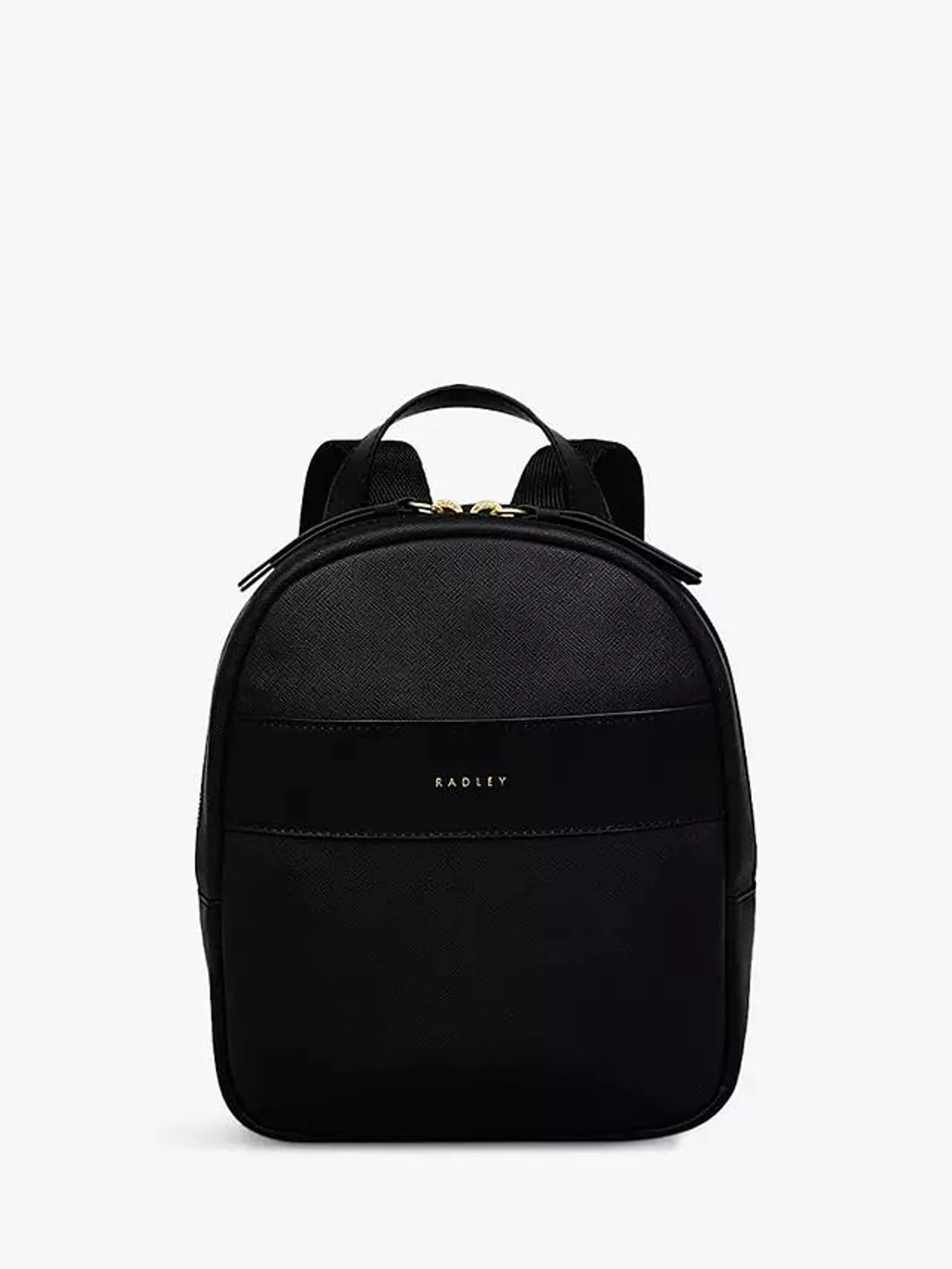 Suffolk Road Leather Small Zip-Around Backpack, Black