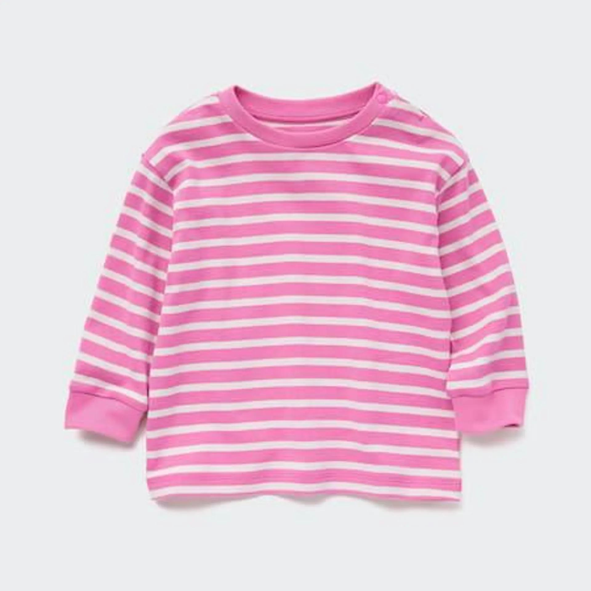 Toddler Cotton Striped Crew Neck Long Sleeved T-Shirt