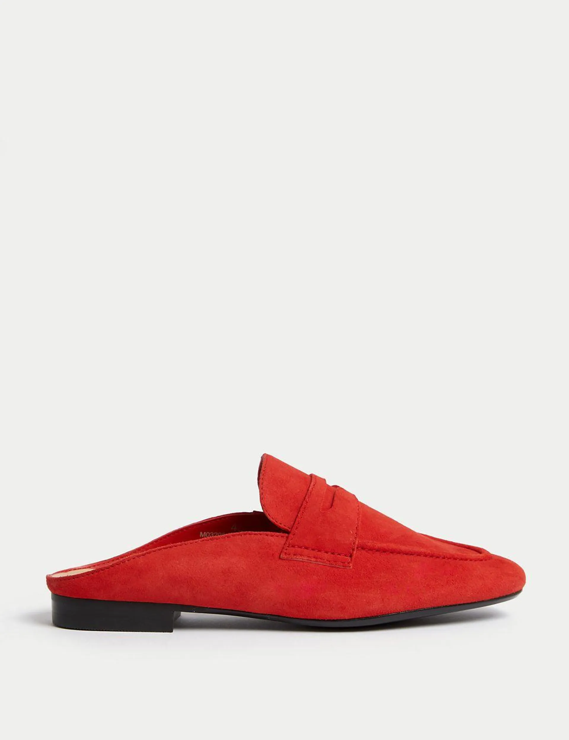 Suede Slip On Flat Mules