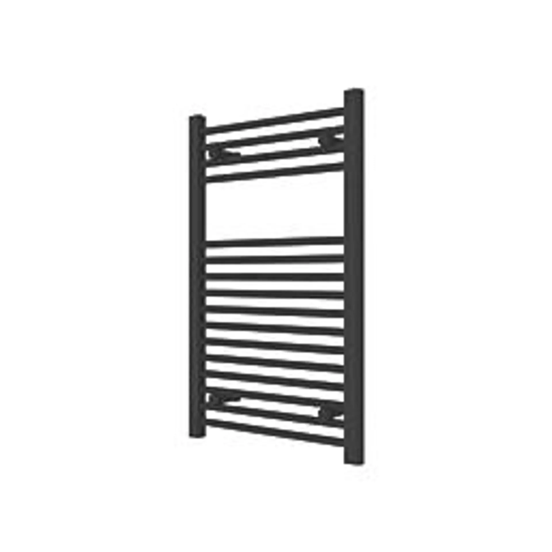 Flomasta 800mm x 500mm 1239BTU Black Flat Towel Radiator