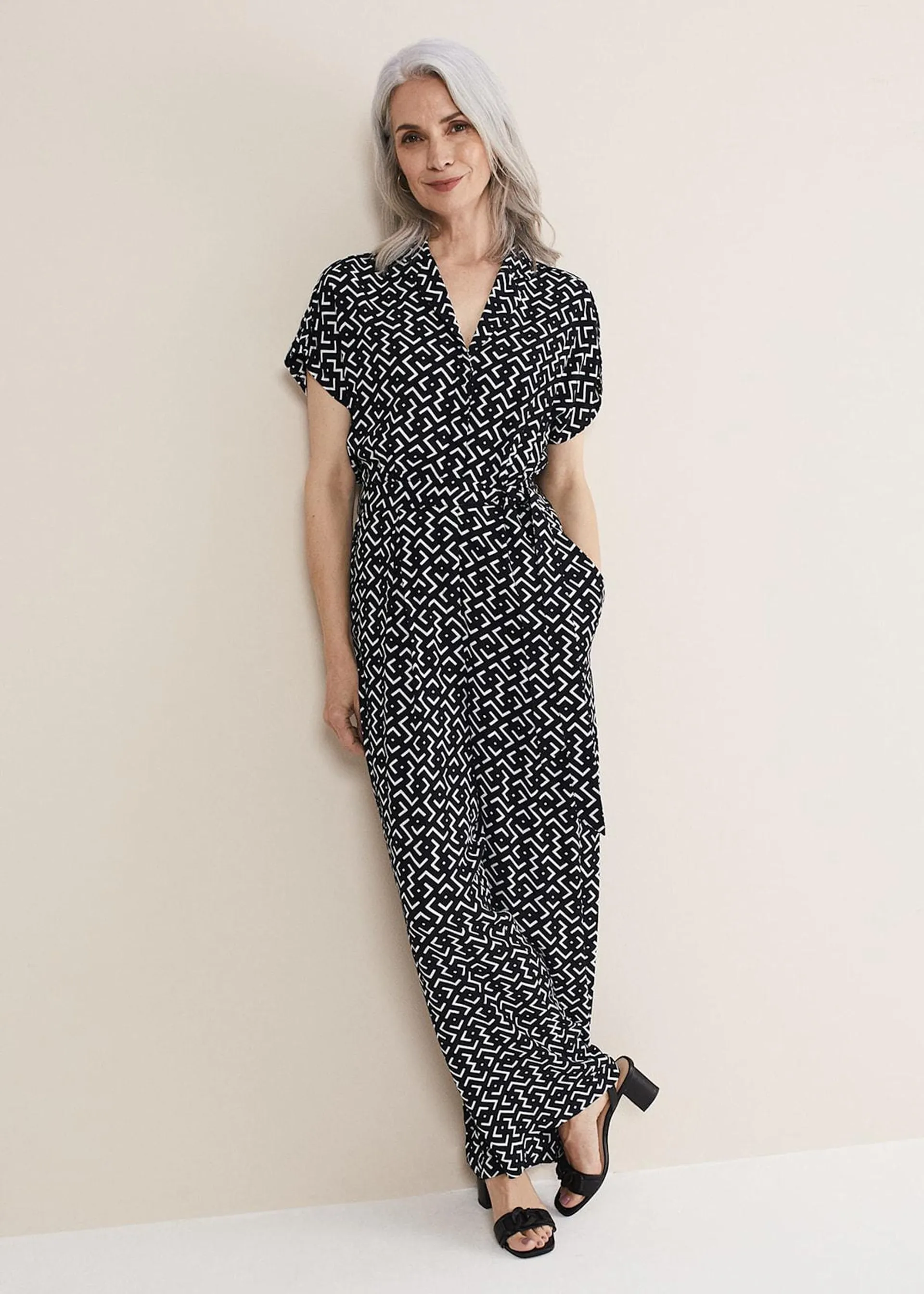 Paige Abstract Print Wide Leg Jumpsuit