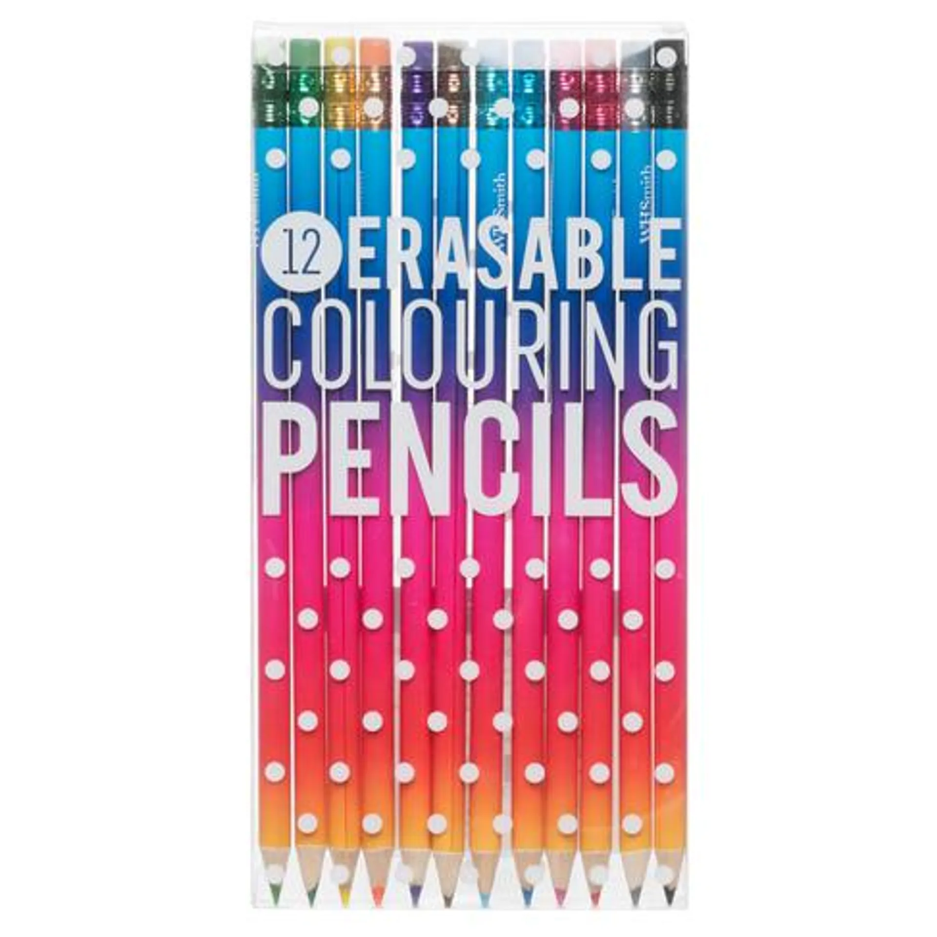 WHSmith Multi Erasable Colouring Pencils (Pack of 12)