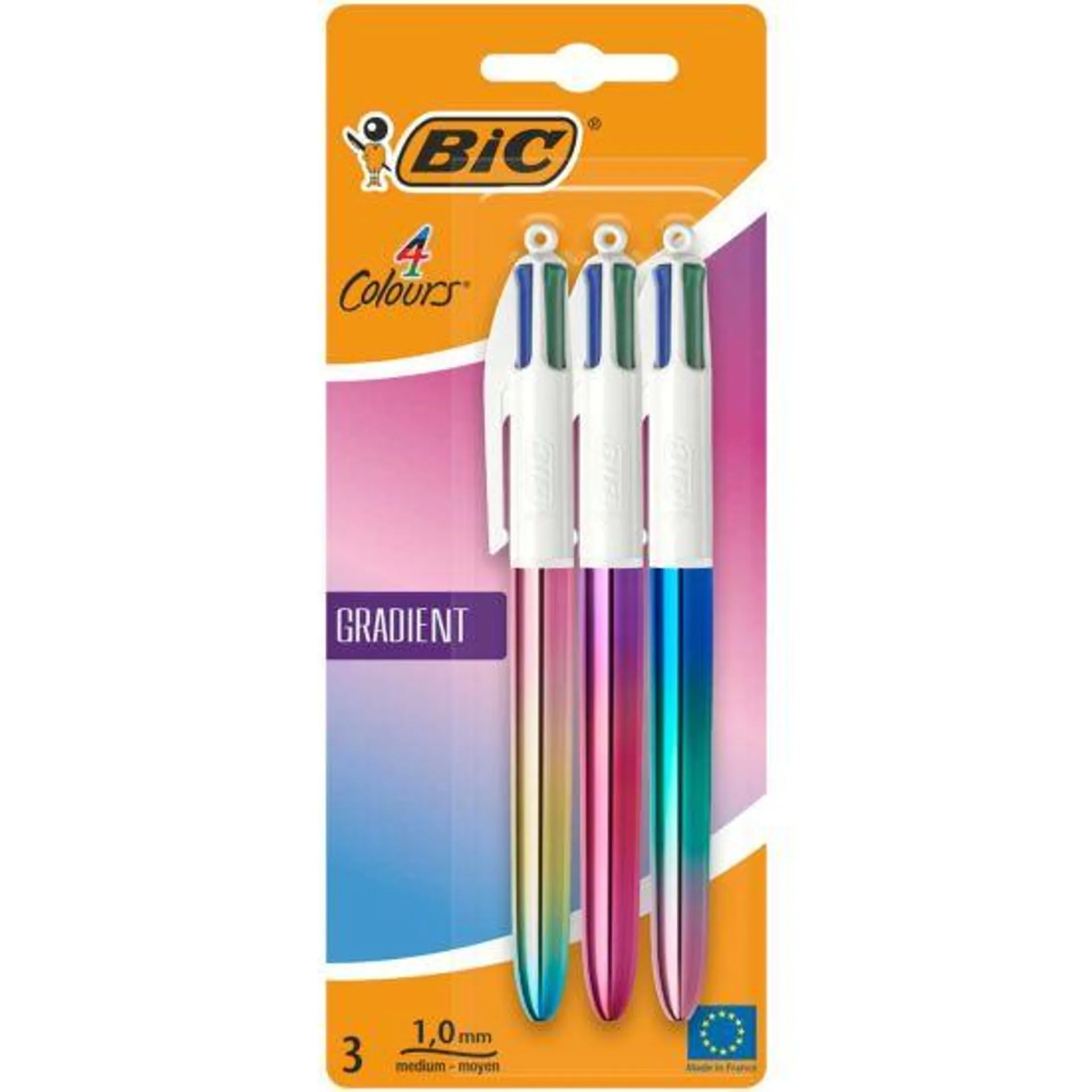 BIC 4 Colour Gradient Pack of 3