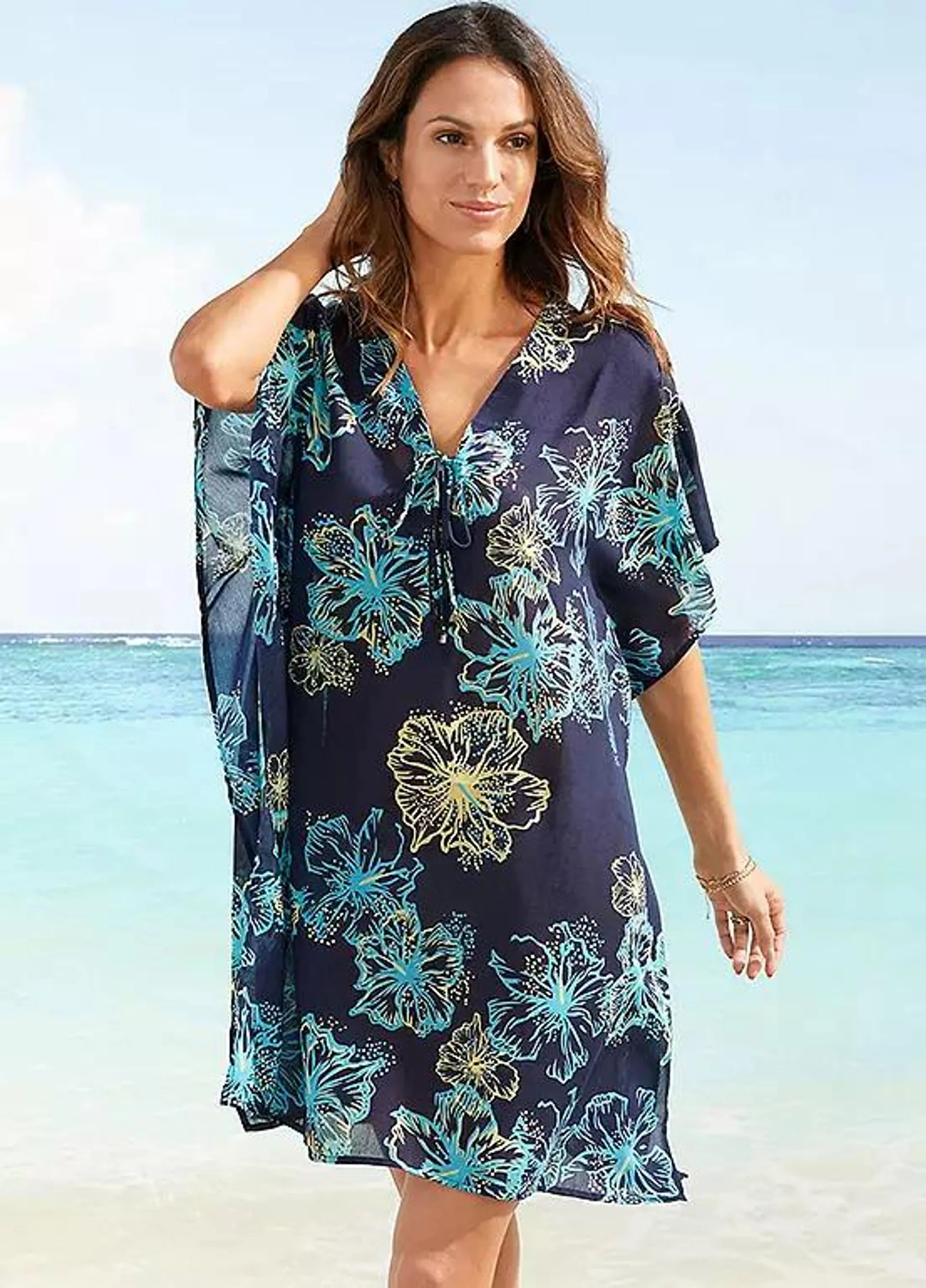 bonprix Floral Beach Kaftan