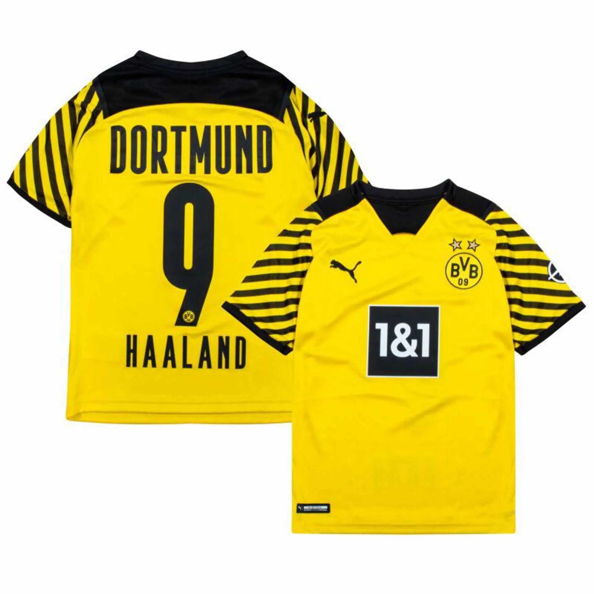 Puma Borussia Dortmund Home Haaland 9 KIDS Shirt 2021-2022 (Official Printing)