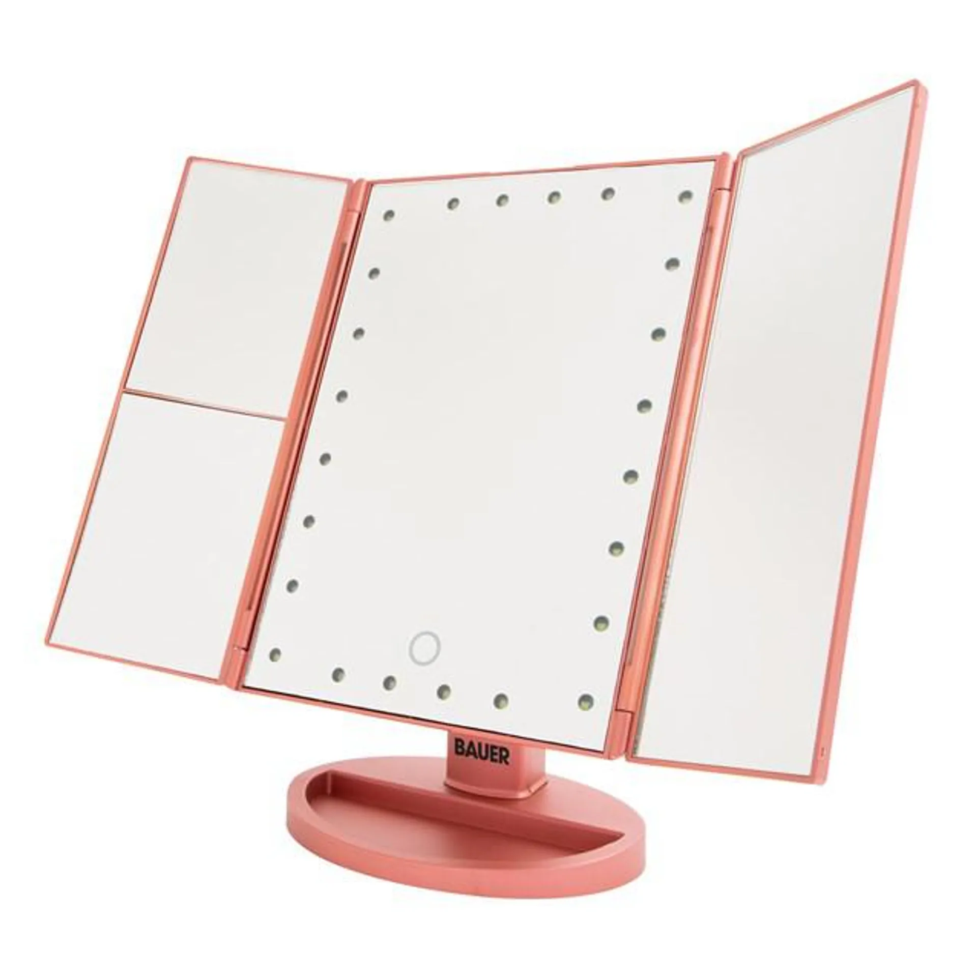 Bauer Led Foldable Mirror - Rose Gold