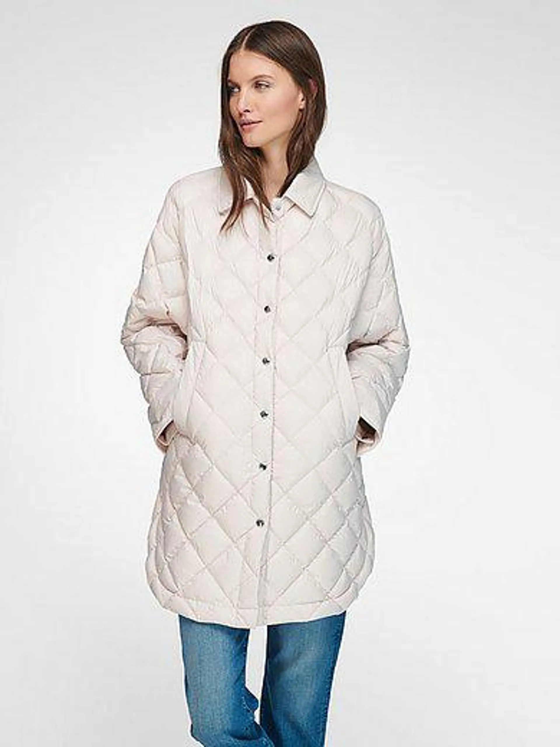 Quilted down jacket in oversized style