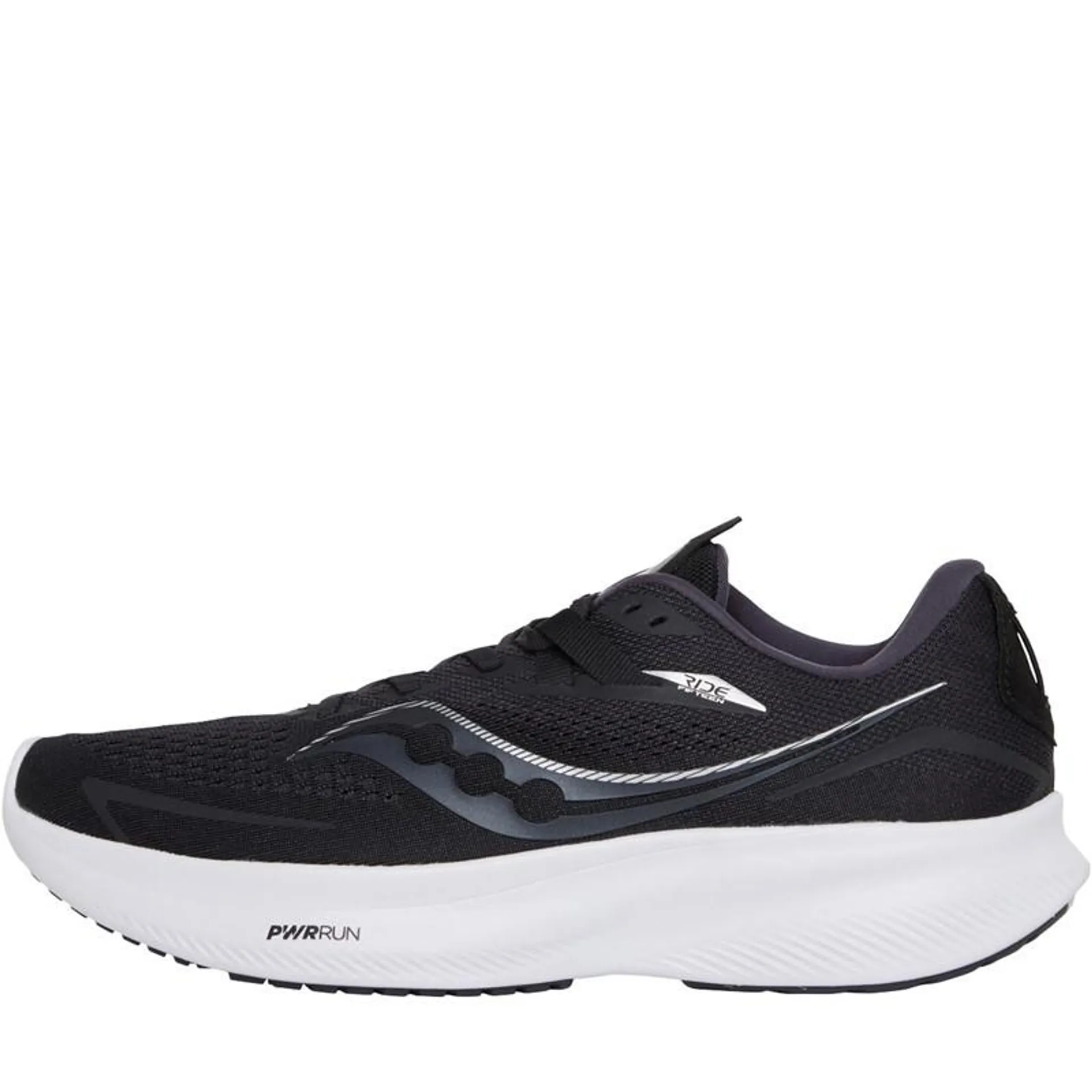 Saucony Womens Ride 15 Neutral Running Shoes Black/​White