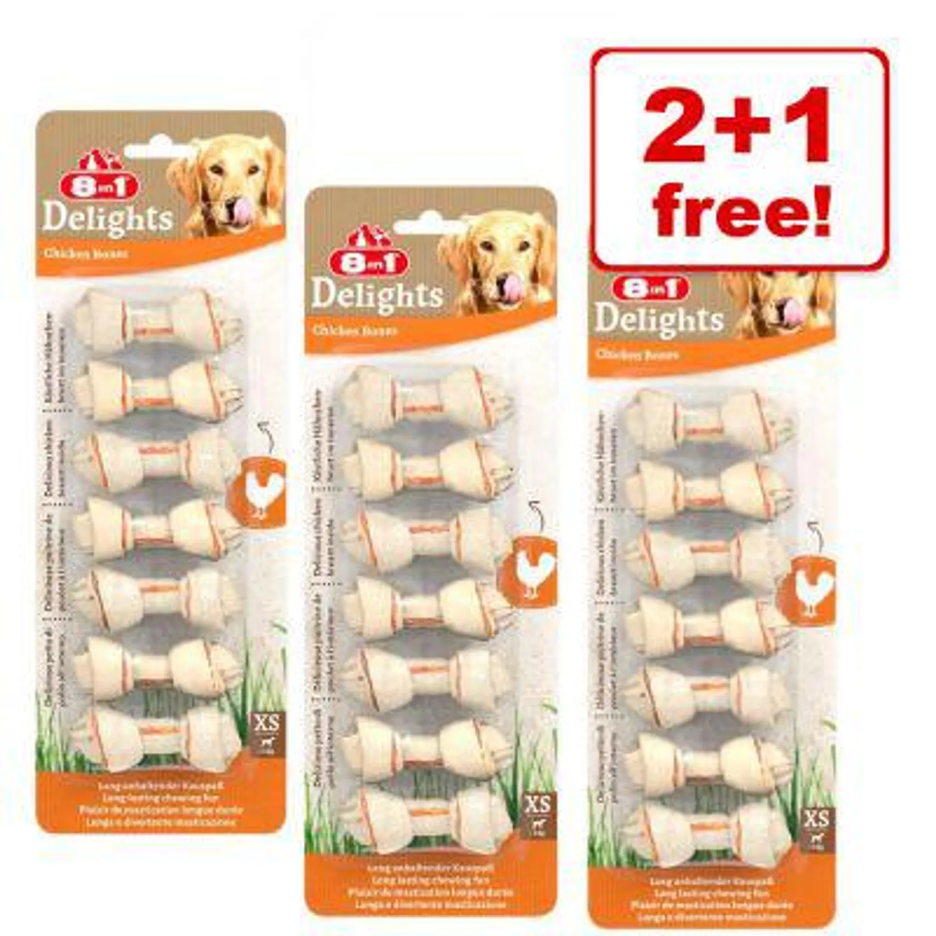 8in1 Delights Dog Snacks - 2 + 1 Free!*