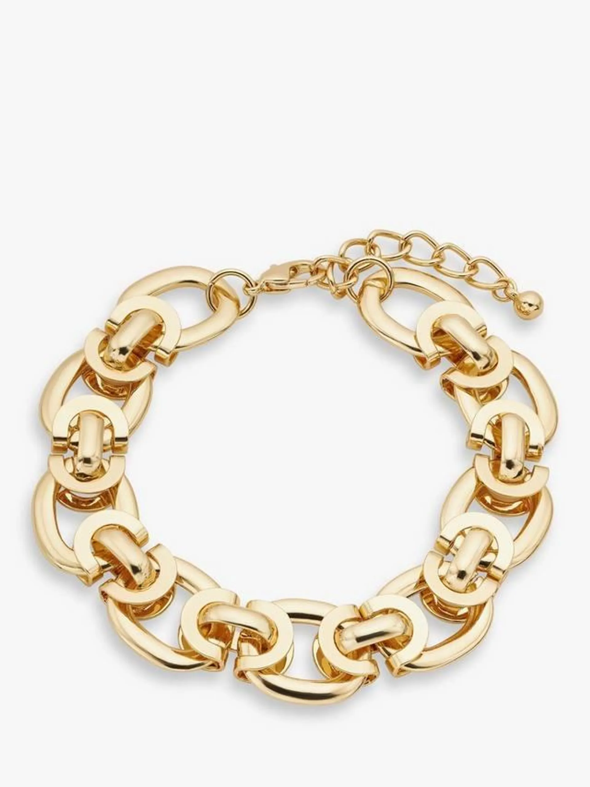 Flat Link Statement Bracelet, Gold