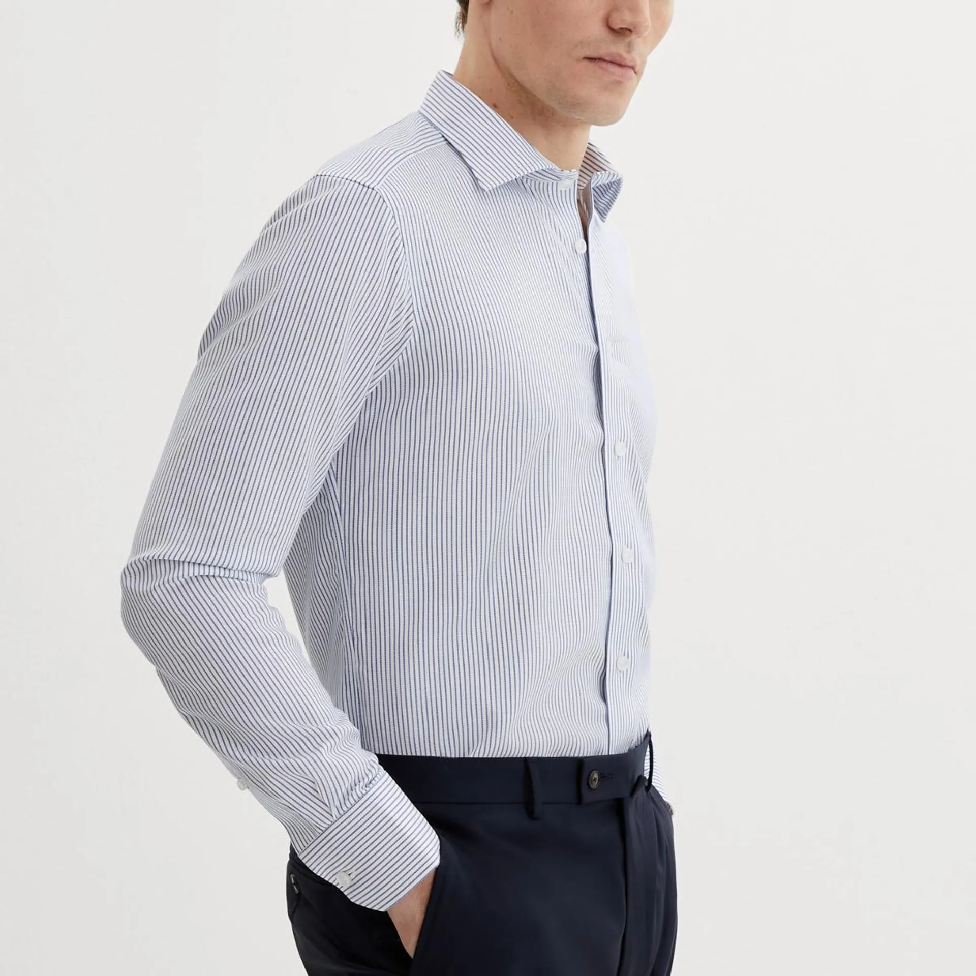 Blue and white business shirt